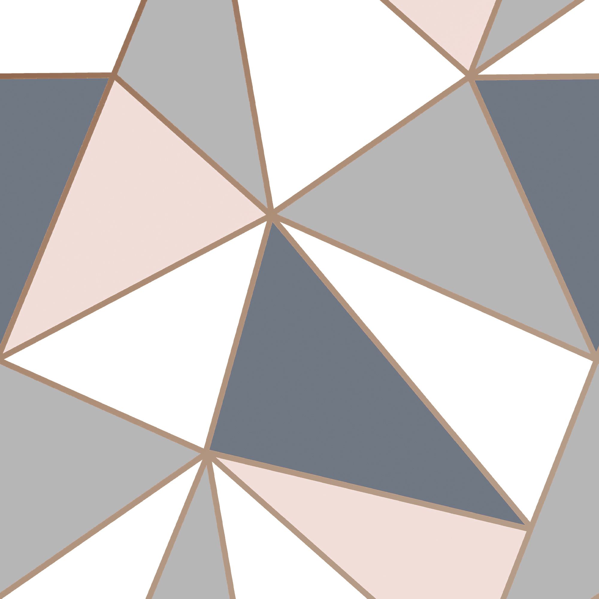Superfresco Easy Apex Navy & pink Geometric Smooth Wallpaper Sample