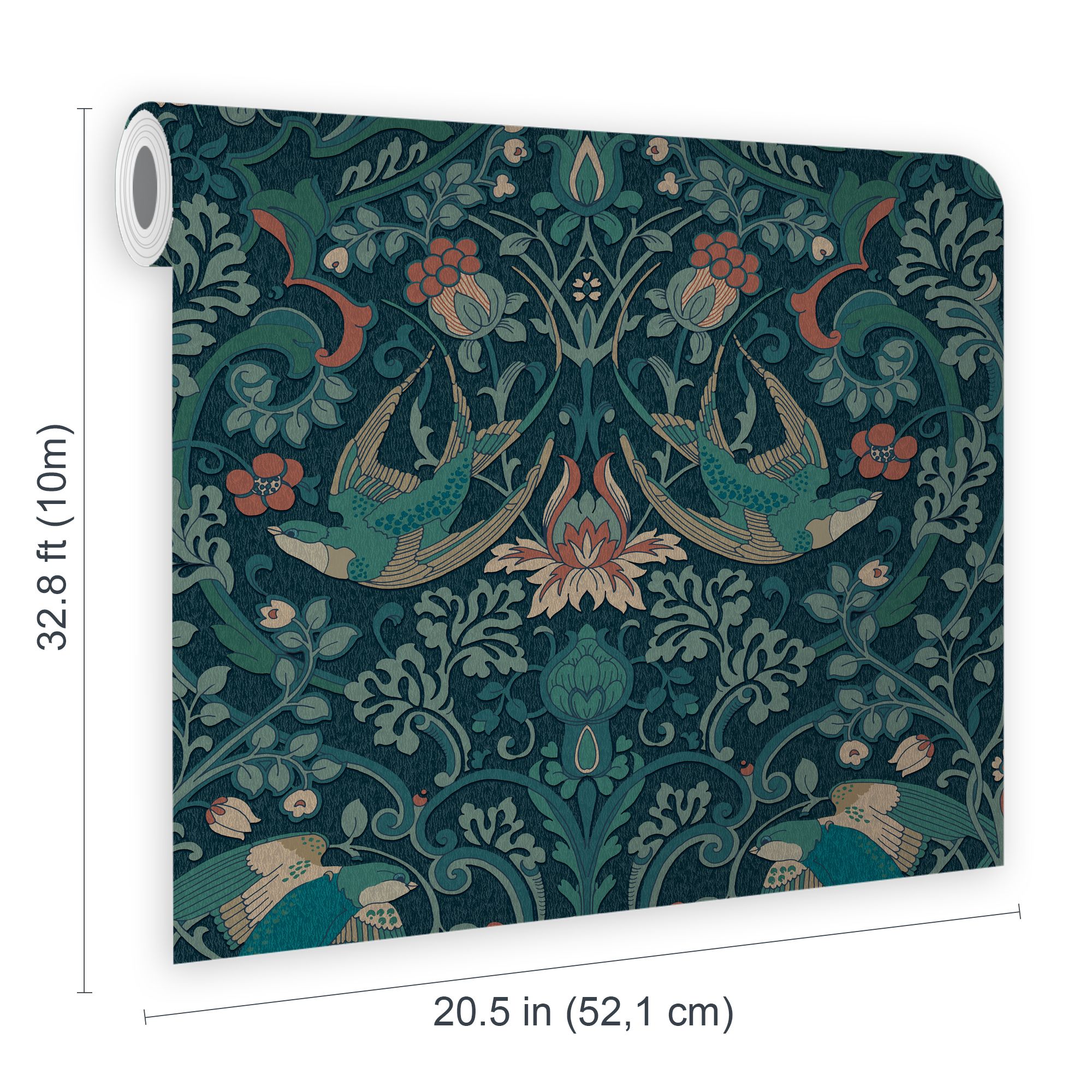 Superfresco Easy Archival Damask Blue Smooth Wallpaper