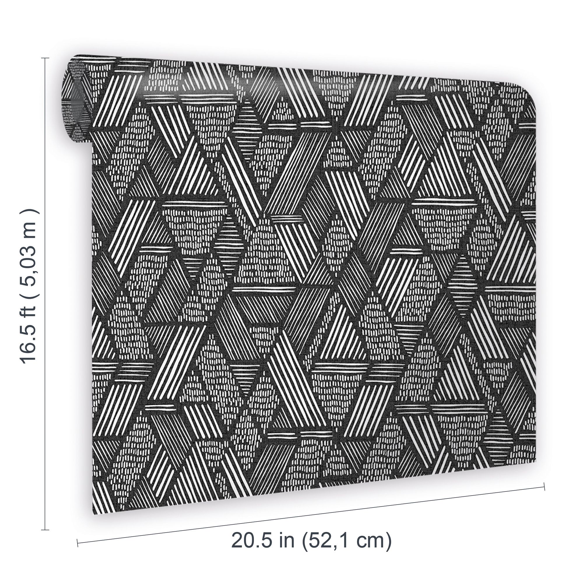 Superfresco Easy Black & white Ethnic stitch Smooth Wallpaper