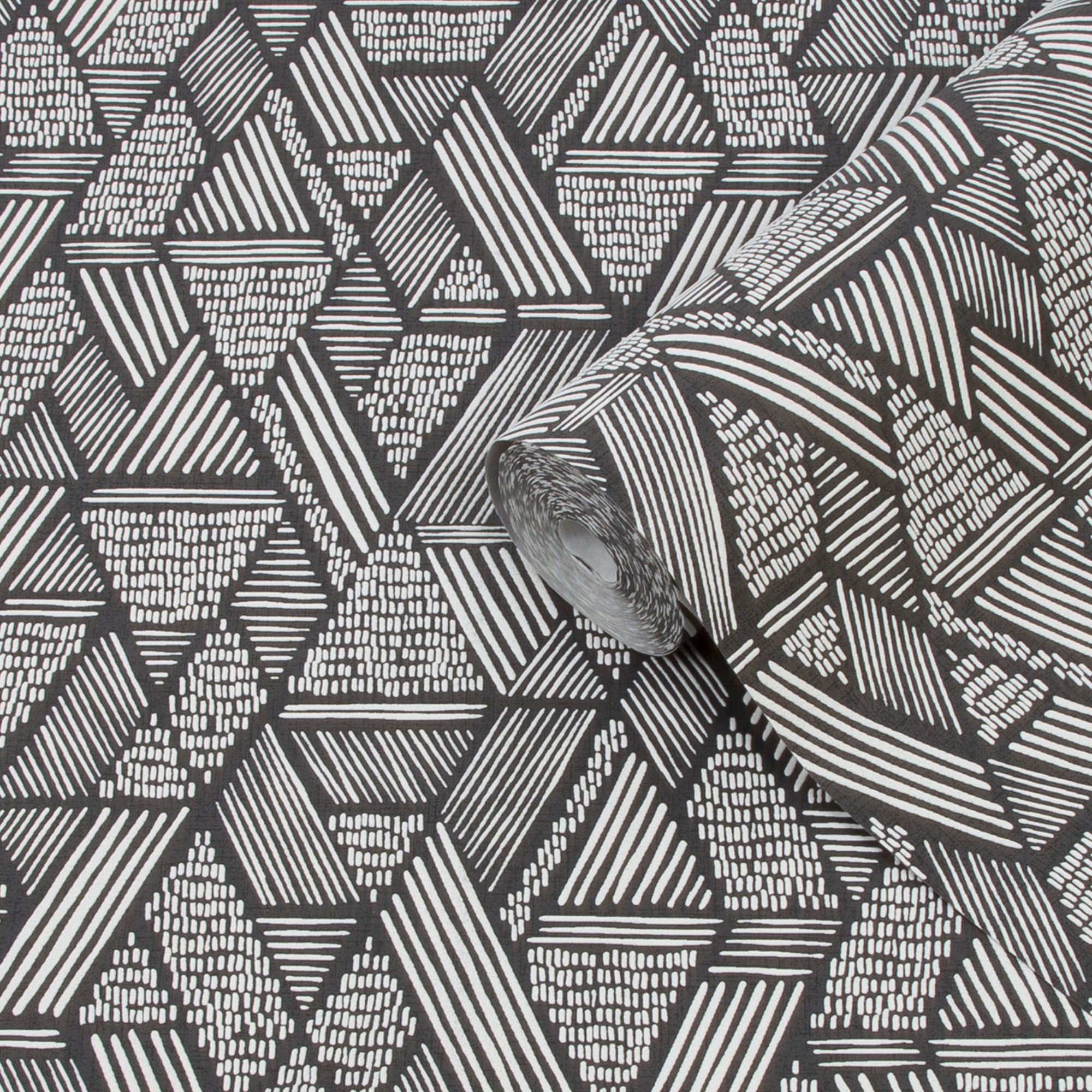 Superfresco Easy Black & white Ethnic stitch Smooth Wallpaper