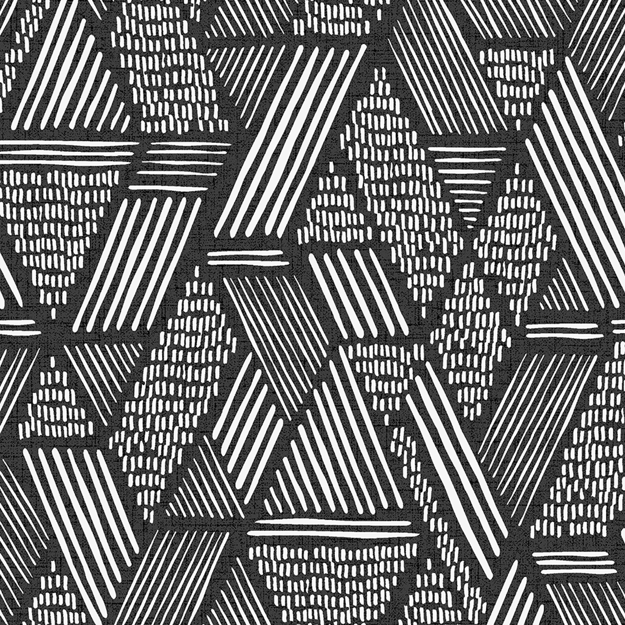 Superfresco Easy Black & white Ethnic stitch Smooth Wallpaper