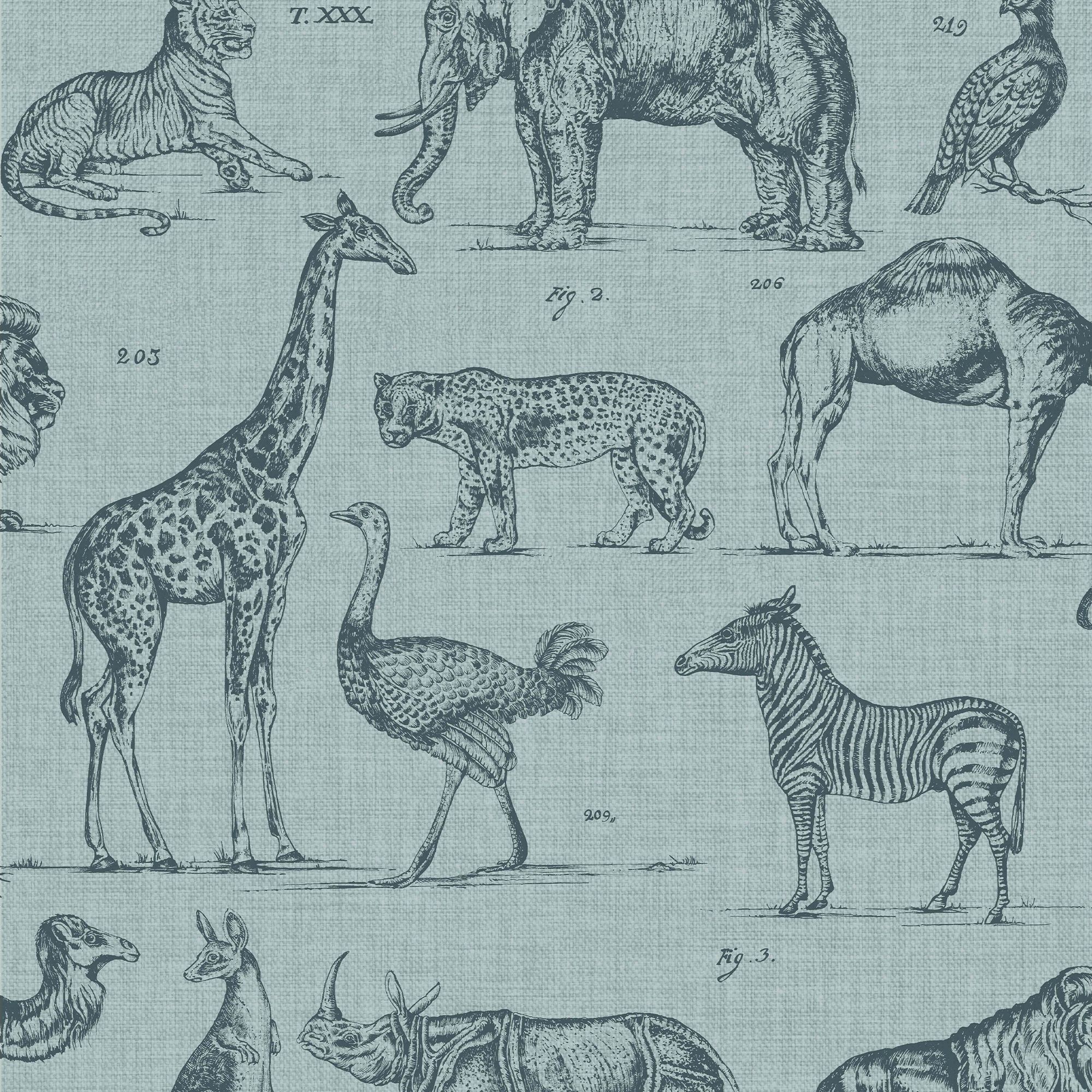 Superfresco Easy Blue Animal Smooth Wallpaper Sample