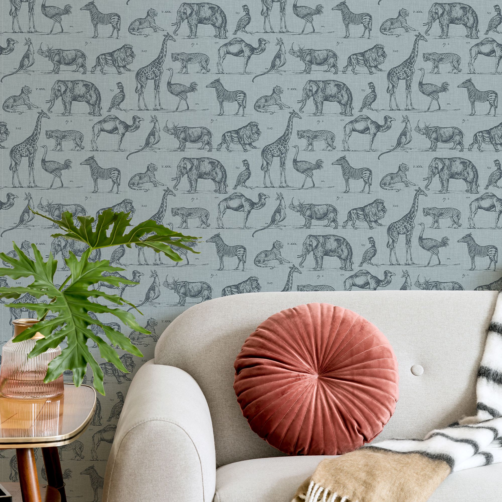 Superfresco Easy Blue Animal Smooth Wallpaper Sample