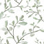 Superfresco Easy Eugenie Green & white Leaves Smooth Wallpaper
