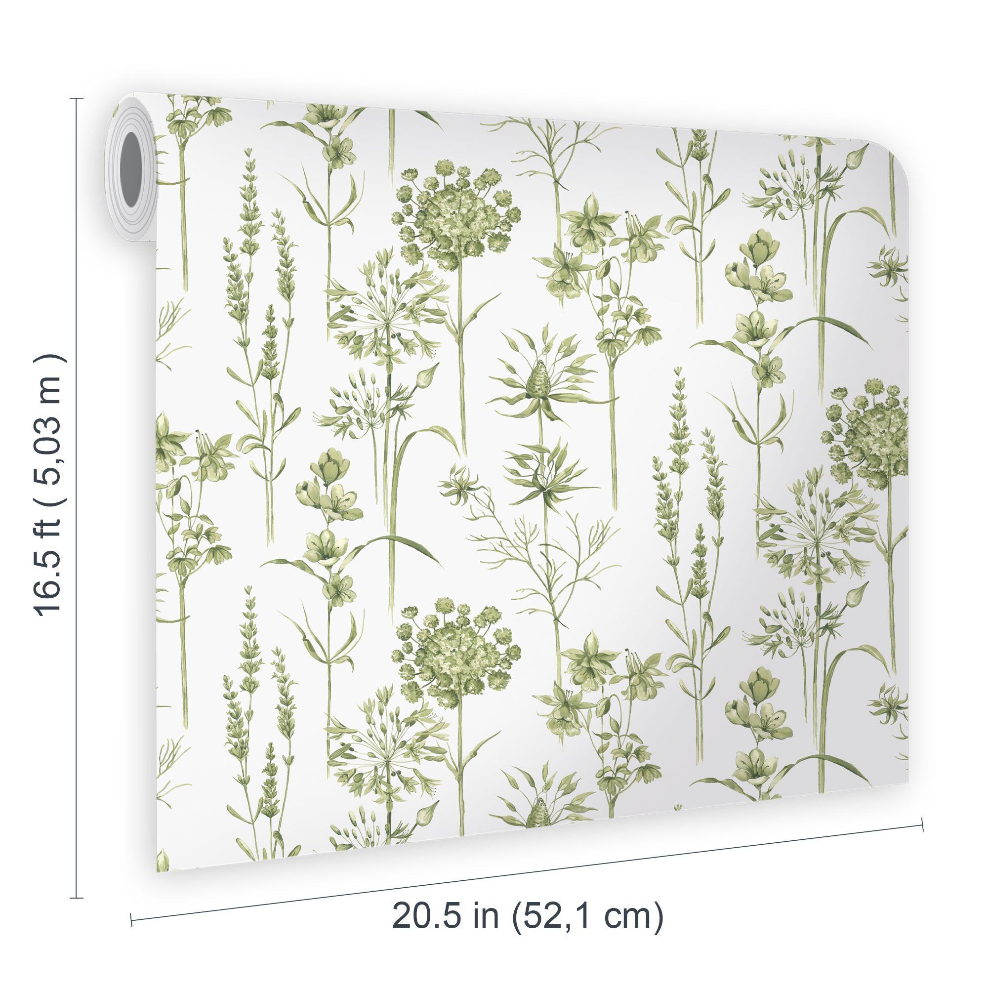 Superfresco Easy Green Floral Smooth Wallpaper Sample