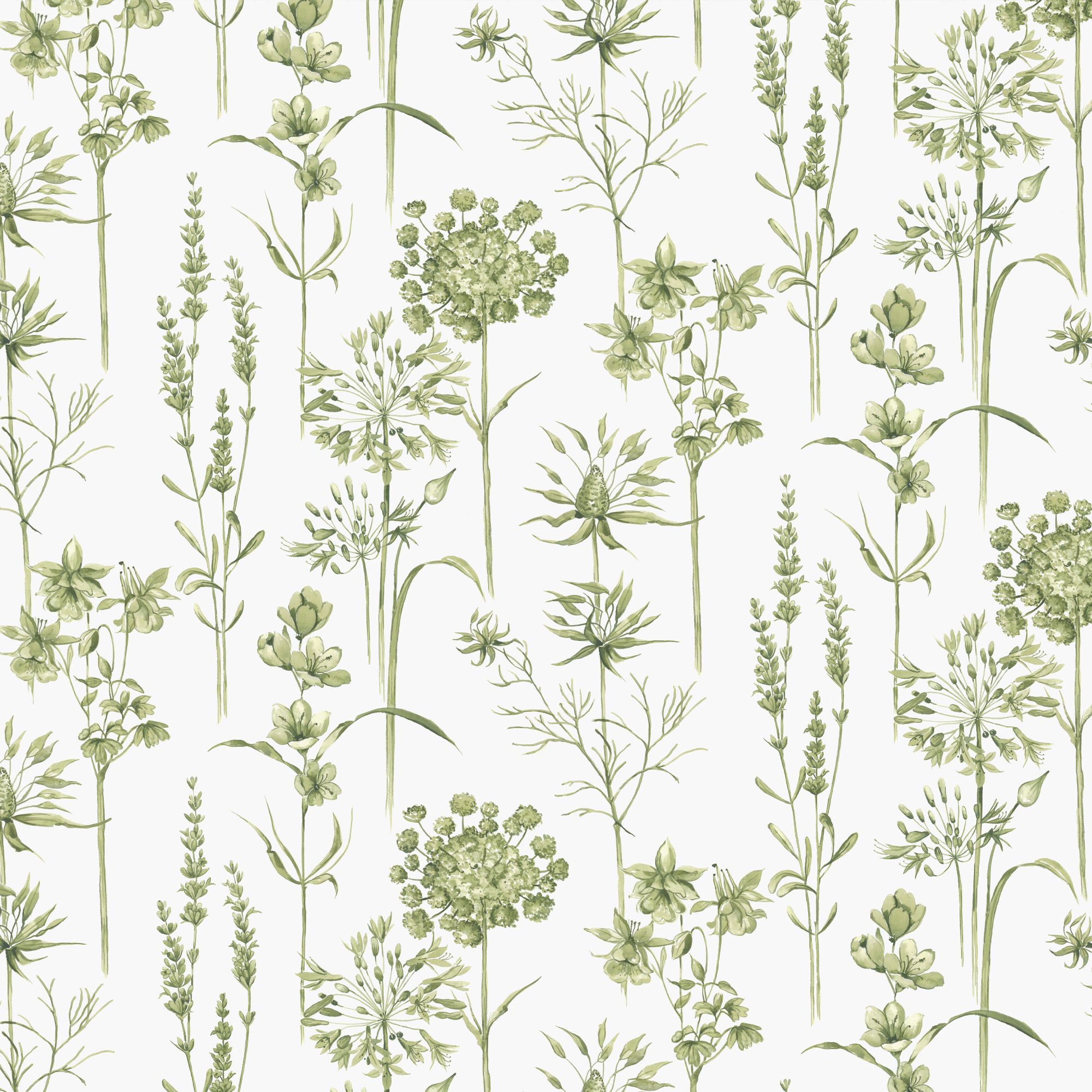Superfresco Easy Green Floral Smooth Wallpaper Sample