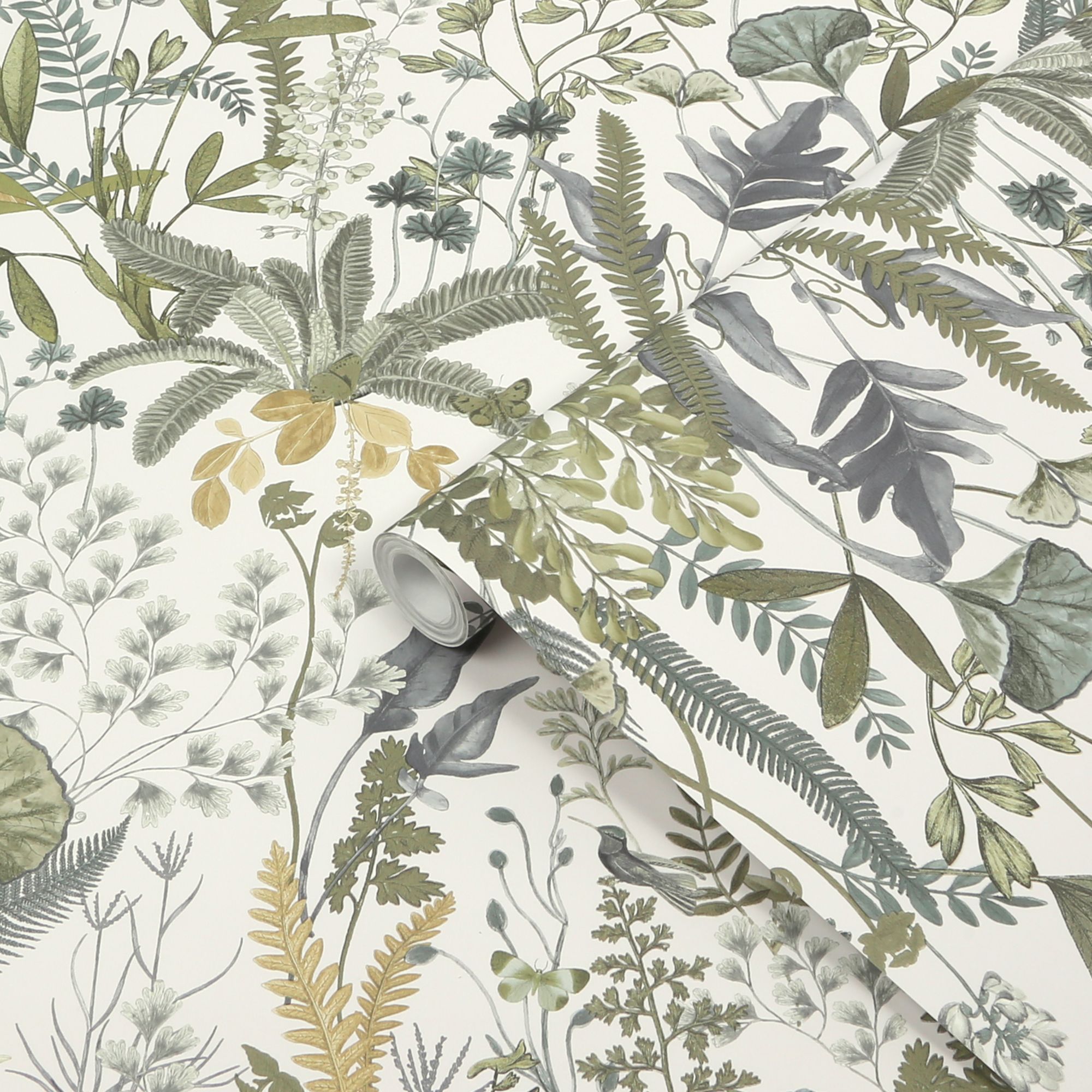 Superfresco Easy Green Fluttering Leaves Patterned Smooth Wallpaper