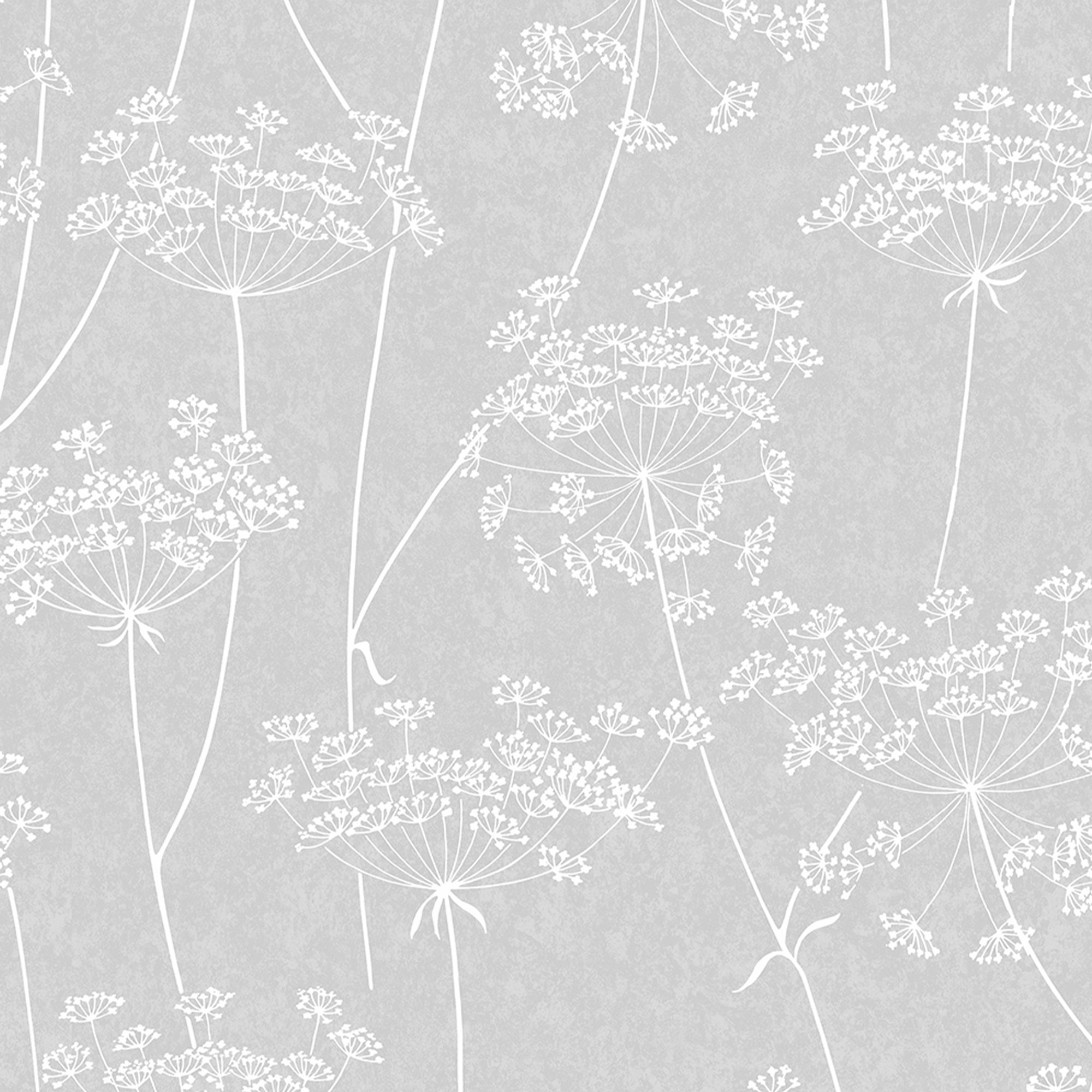 Superfresco Easy Grey Glitter effect Floral Blown Wallpaper Sample