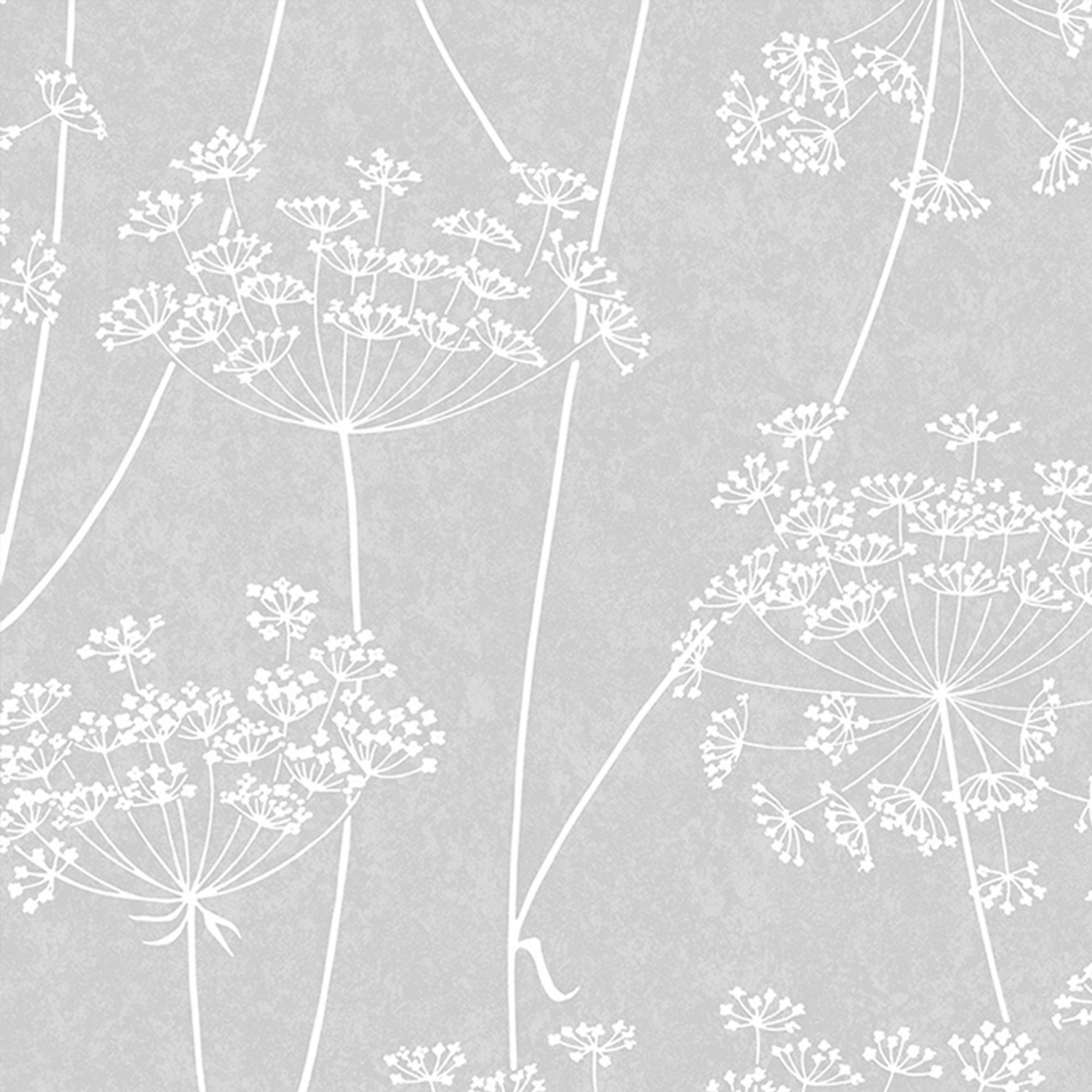 Superfresco Easy Grey Glitter effect Floral Blown Wallpaper Sample