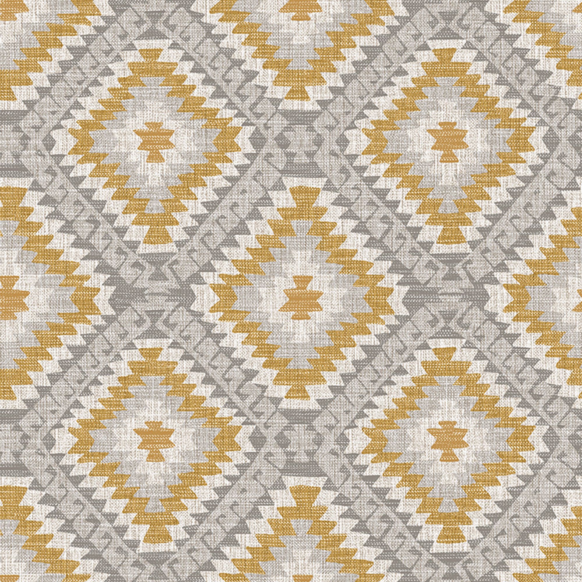 Superfresco Easy Grey & yellow Woven effect Geometric Textured Wallpaper Sample