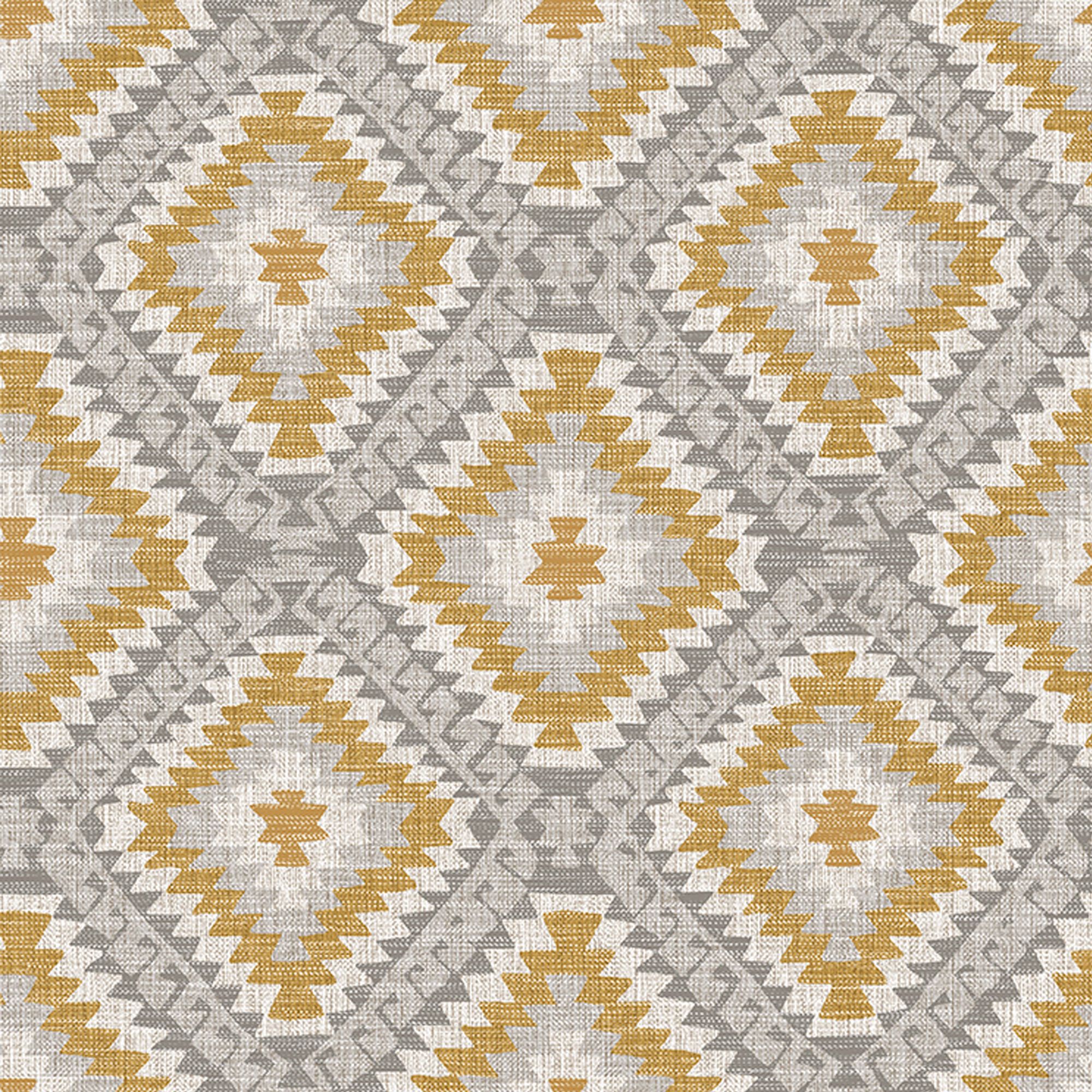 Superfresco Easy Grey & yellow Woven effect Geometric Textured Wallpaper