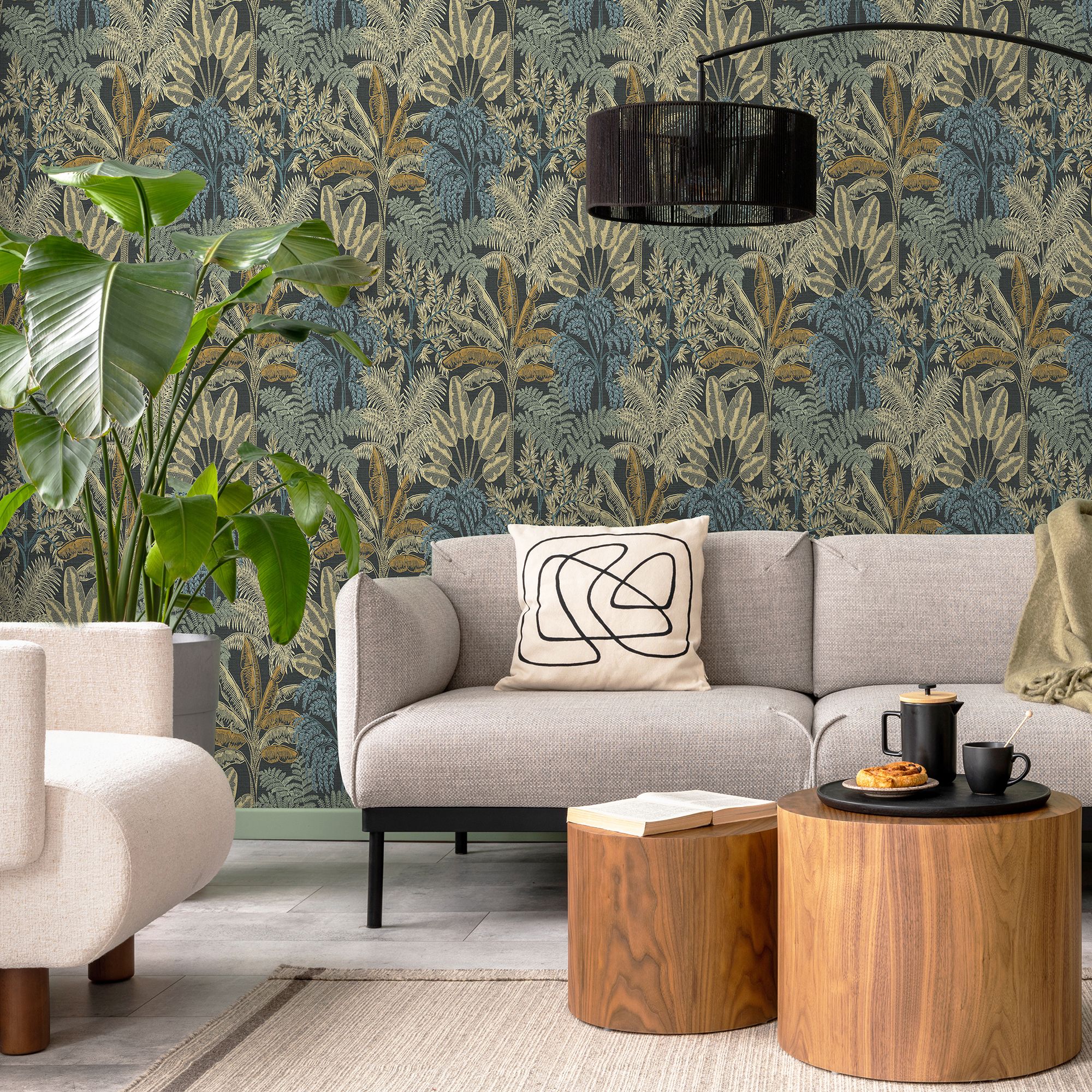 Superfresco Easy Intrigue Midnight Embossed Wallpaper