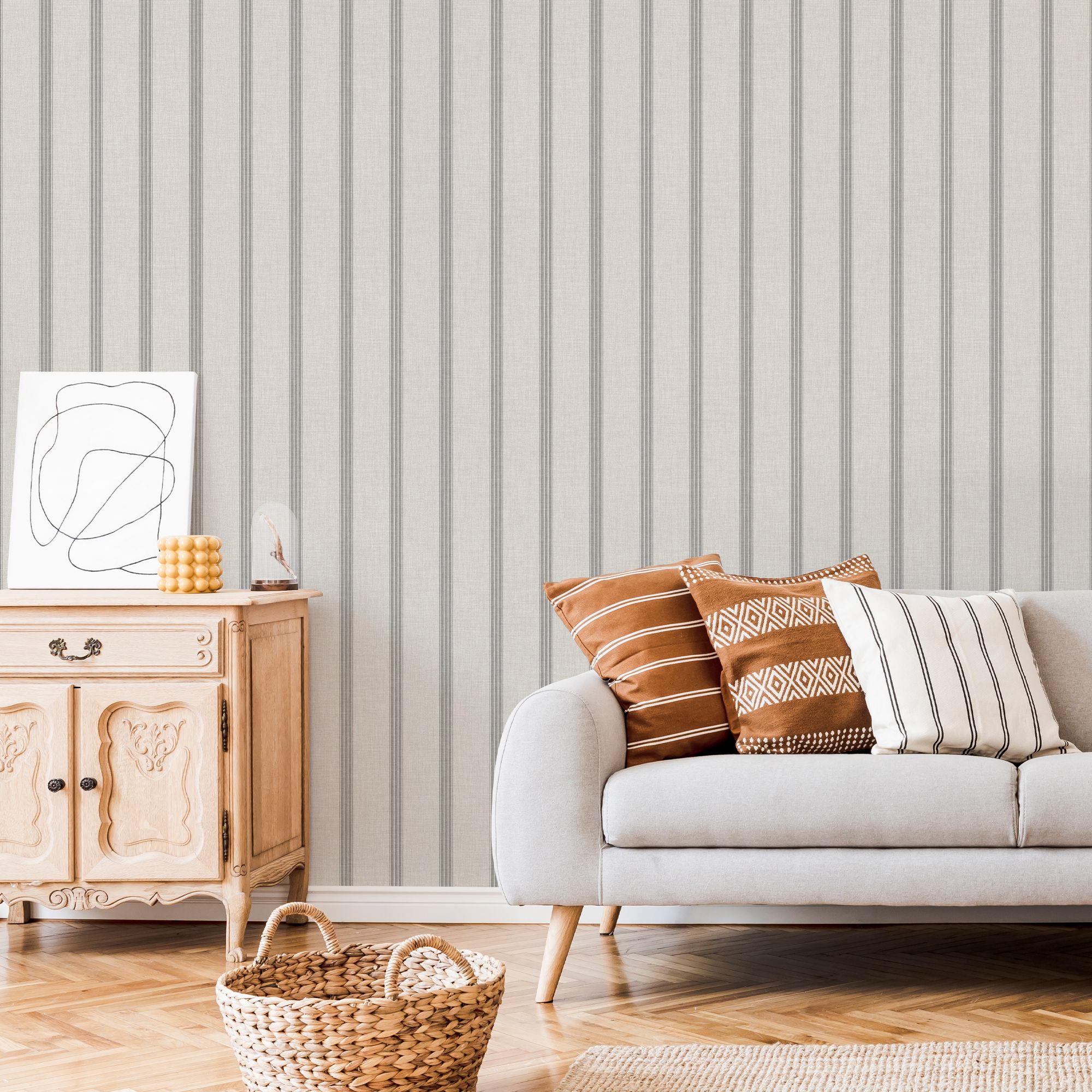 Superfresco Easy Natural Fabric effect Stripe Smooth Wallpaper Sample