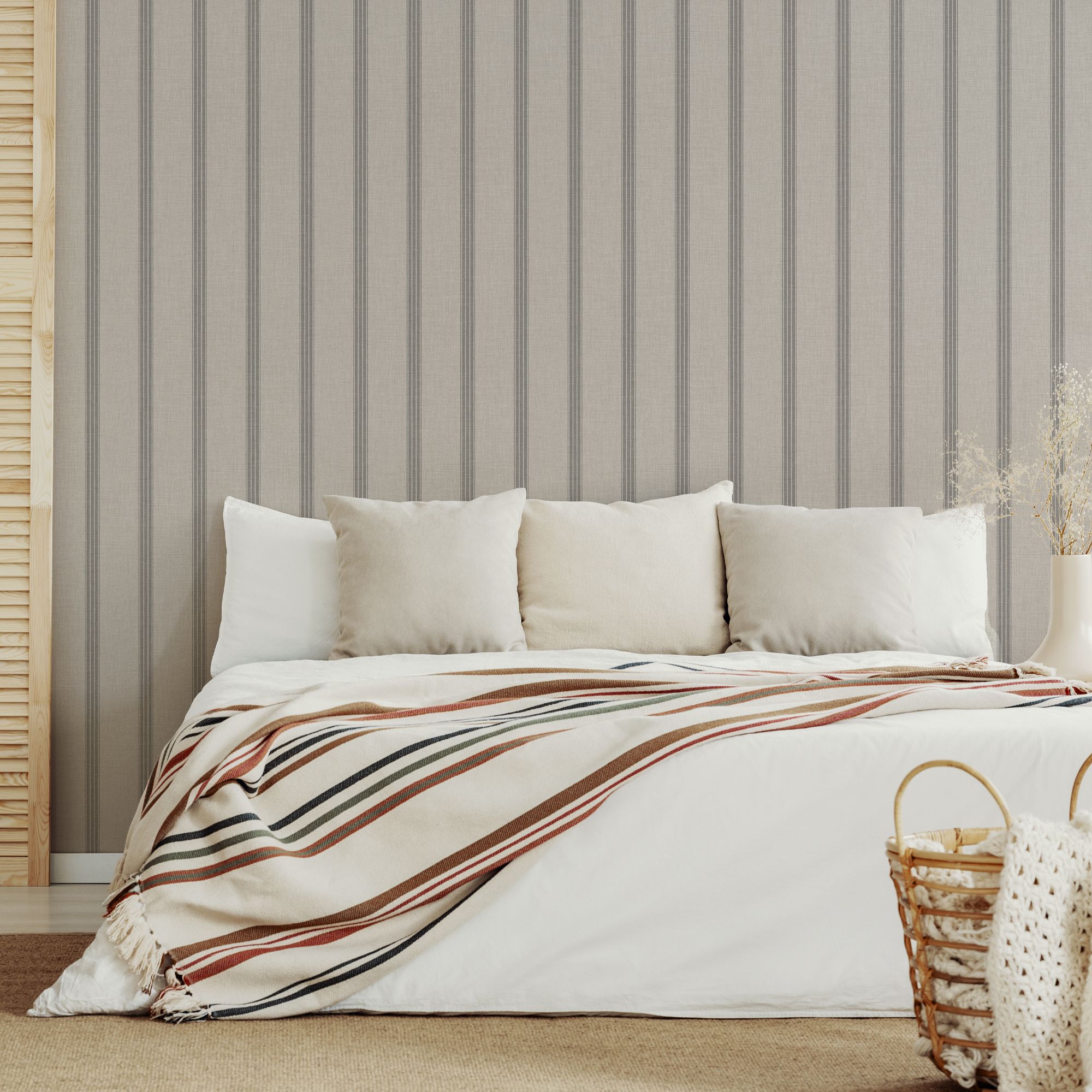 Superfresco Easy Natural Fabric effect Stripe Smooth Wallpaper Sample