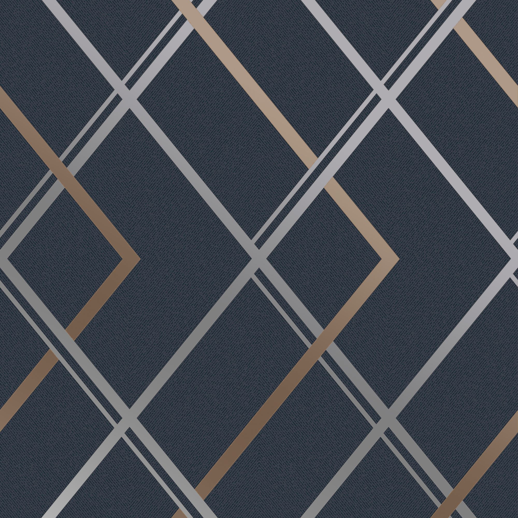 Superfresco Easy Navy Geometric Textured Wallpaper Sample