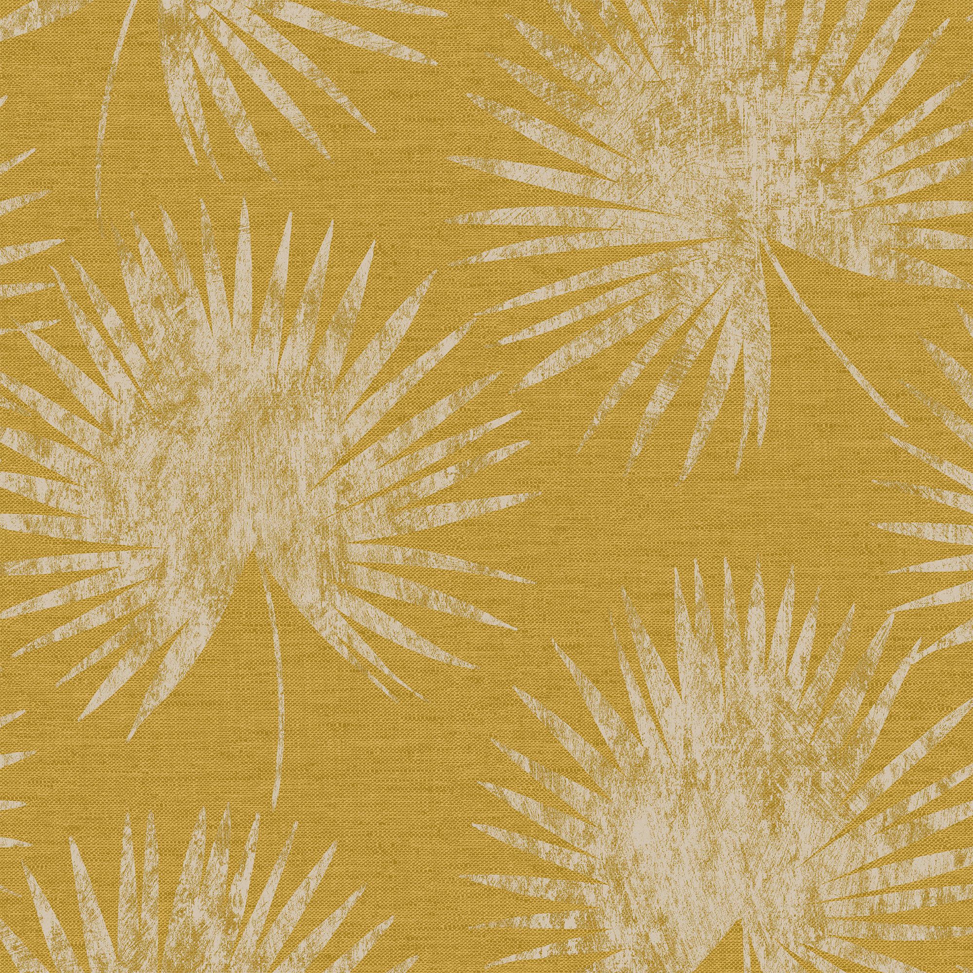 Superfresco Easy Ochre Gold effect Palm leaves Textured Wallpaper Sample
