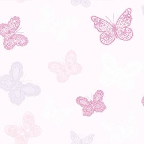 Superfresco Easy Pink Butterfly Smooth Wallpaper