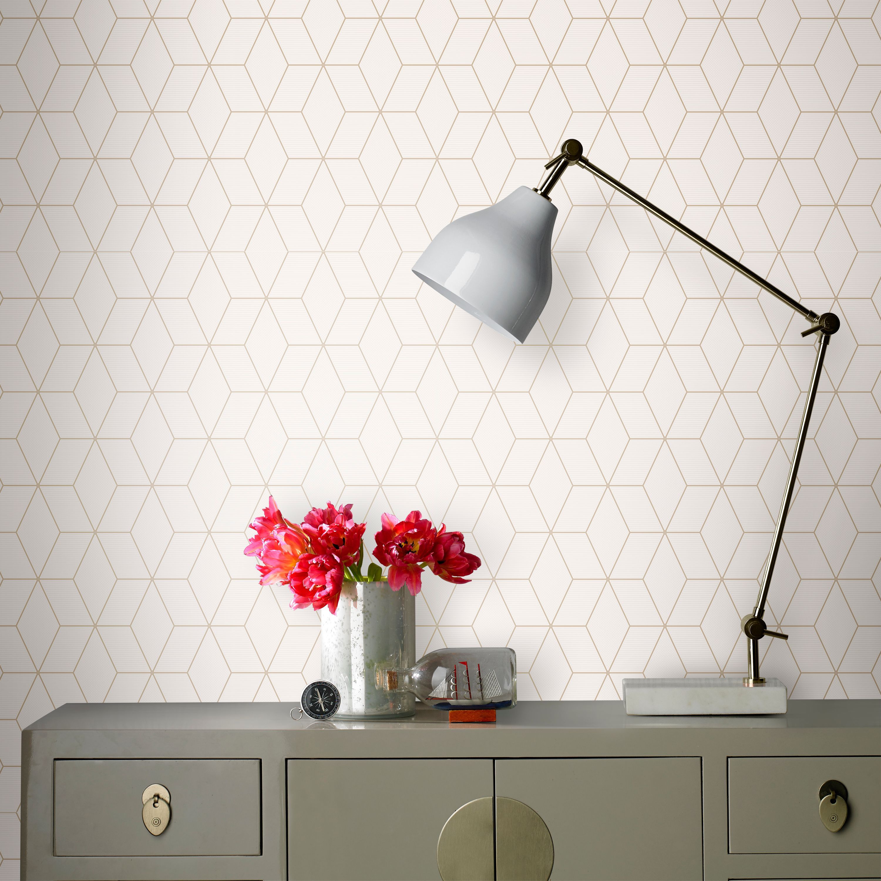Superfresco Easy Prism Gold glitter effect Geometric Textured Wallpaper Sample