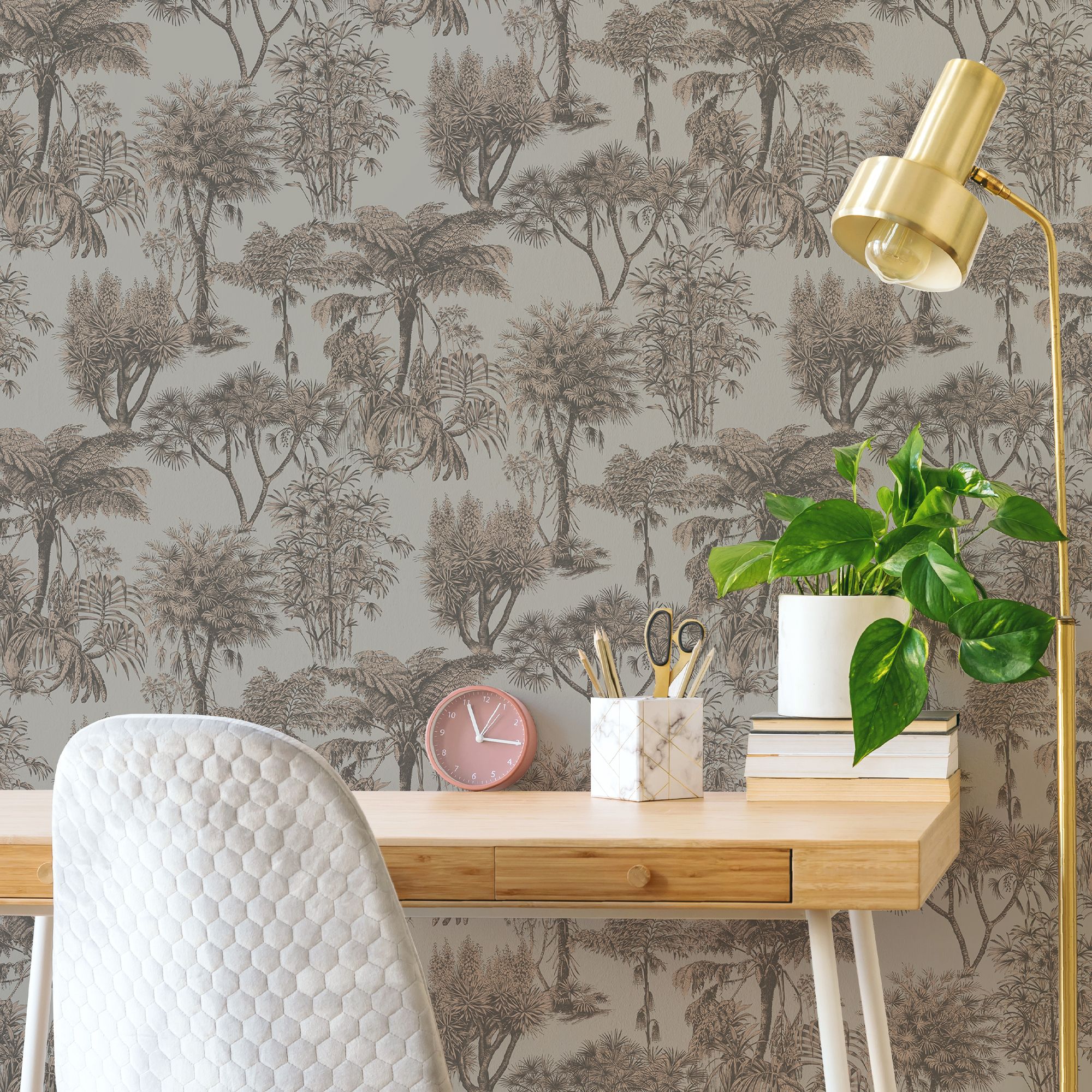 Superfresco Easy Wanderlust Natural Metallic effect Tropical Plains Smooth Wallpaper