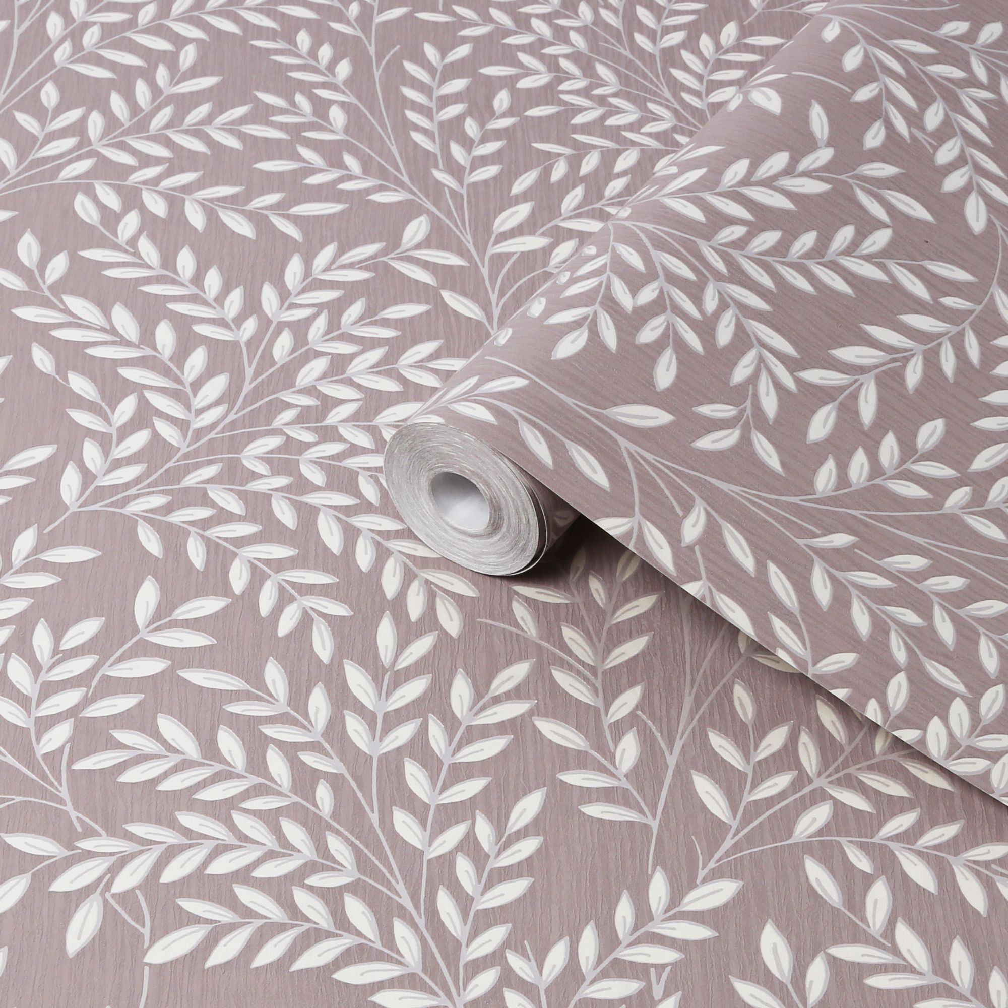 Superfresco Easy Whispy Mauve Leaves Smooth Wallpaper
