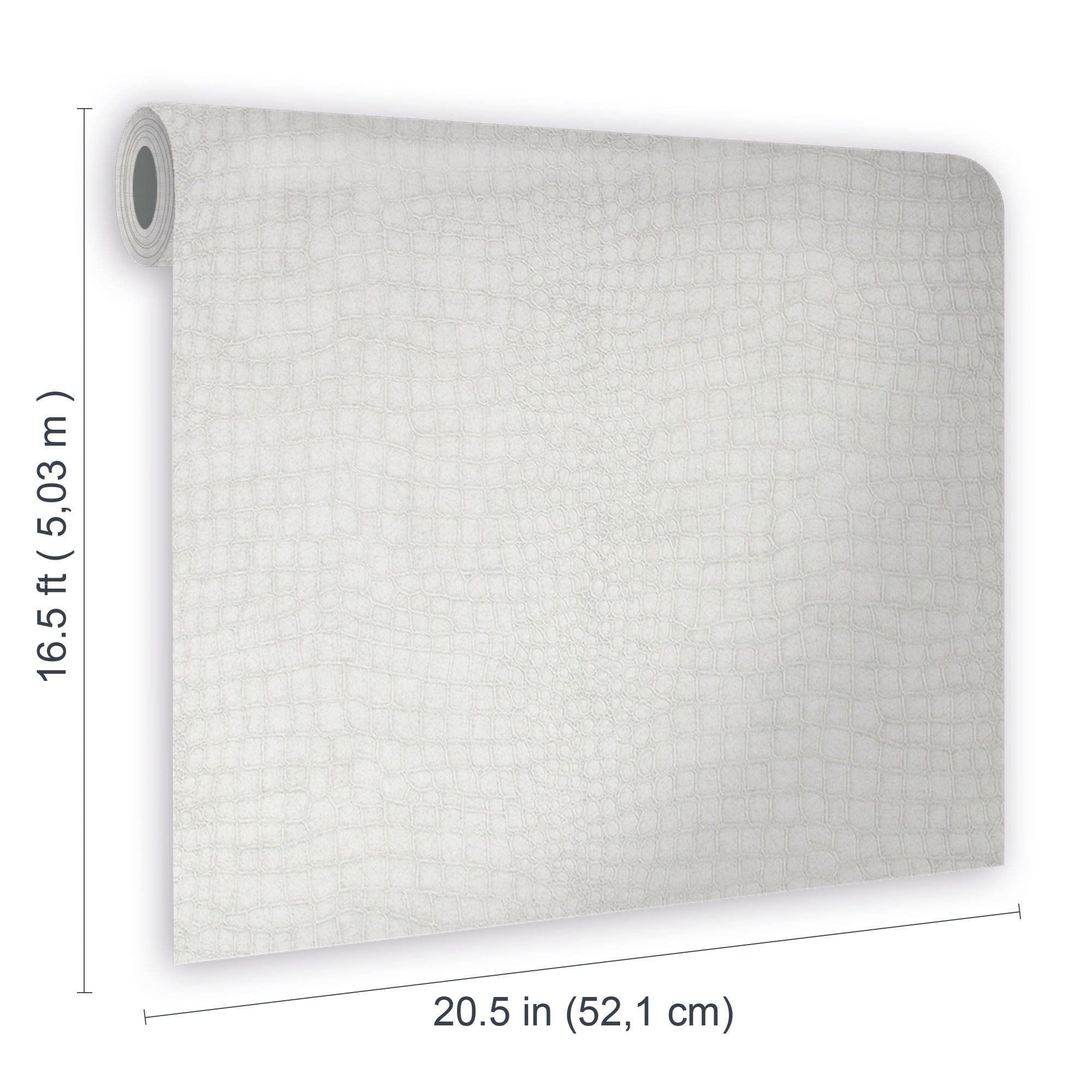 Superfresco Easy White Crocodile print Smooth Wallpaper