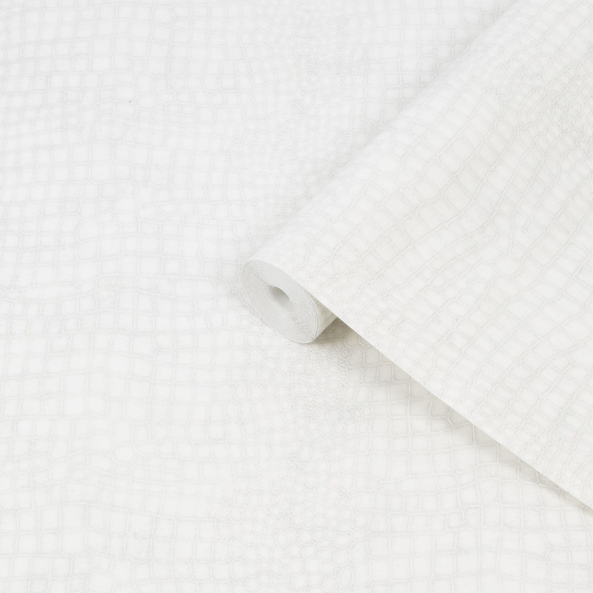 Superfresco Easy White Crocodile print Smooth Wallpaper