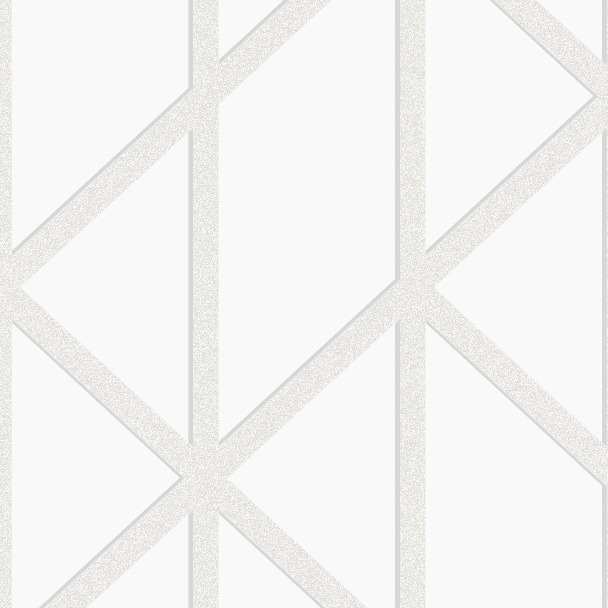 Superfresco Easy White Glitter effect Geometric Textured Wallpaper