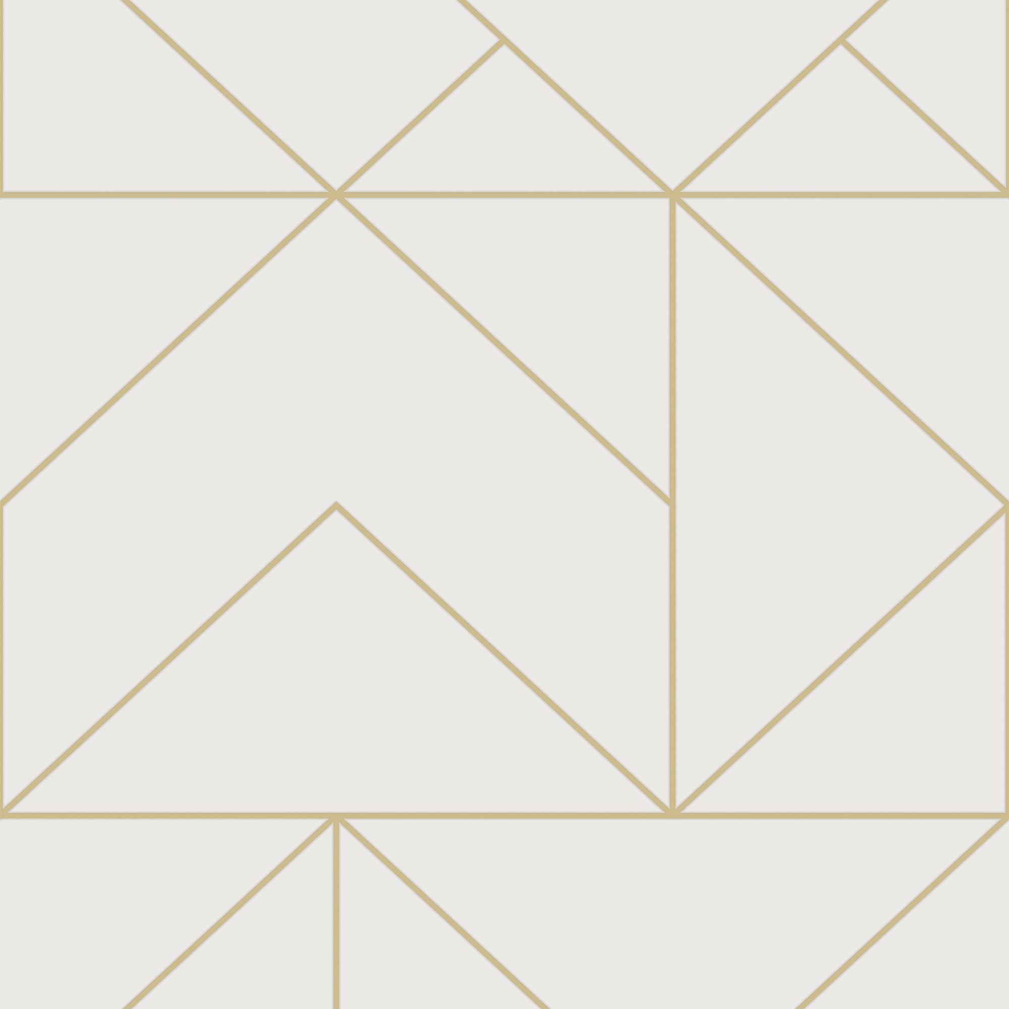 Superfresco Easy White Gold effect Geometric Smooth Wallpaper Sample