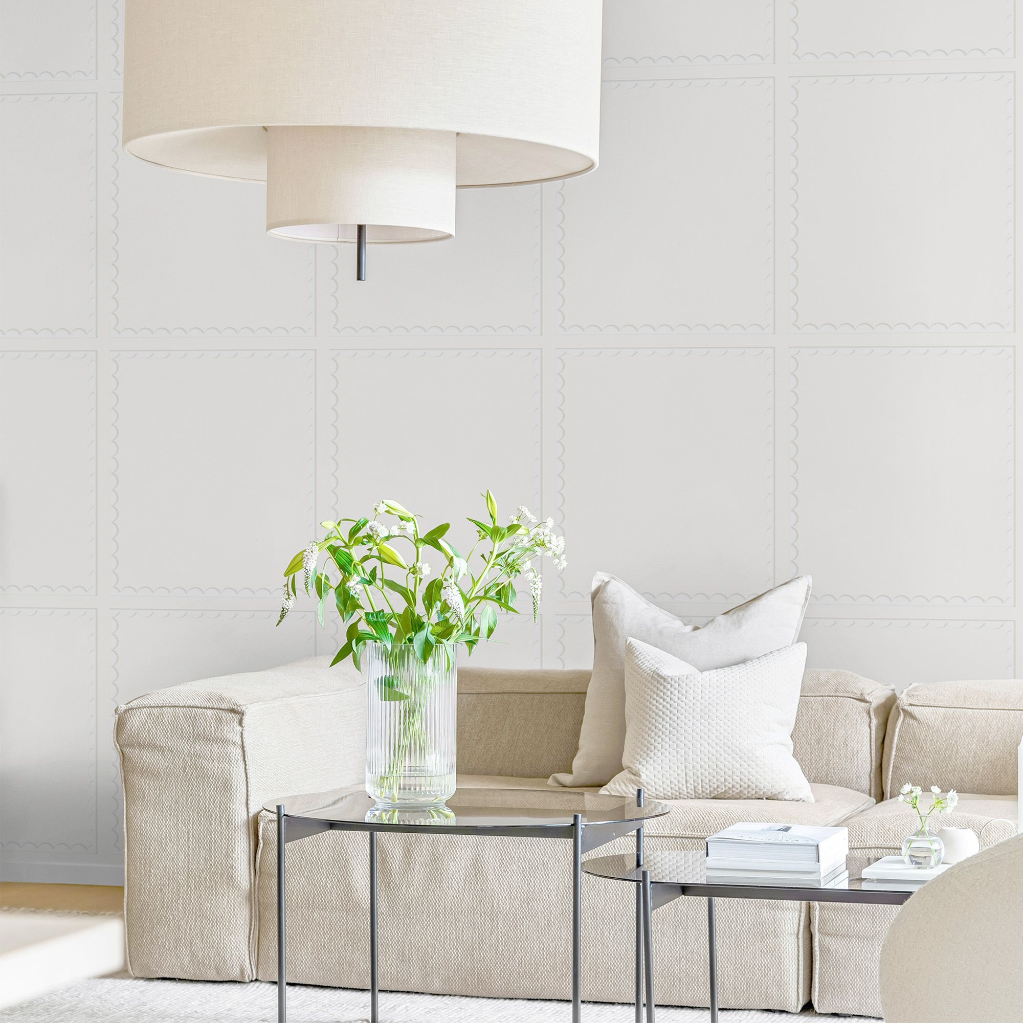 Superfresco Easy White Panel Modern Textured Wallpaper