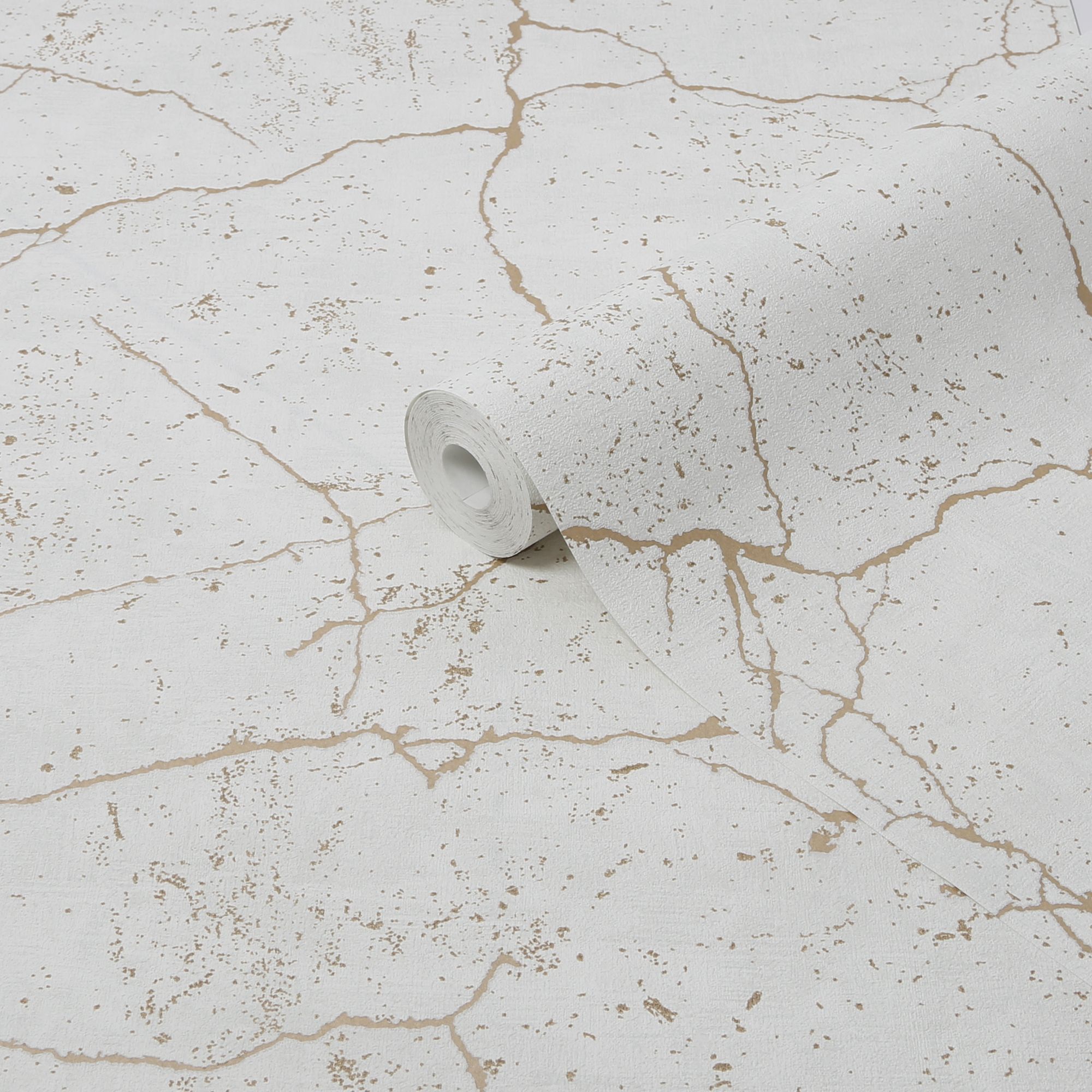 Superfresco Kintsugi White Gold effect Smooth Wallpaper