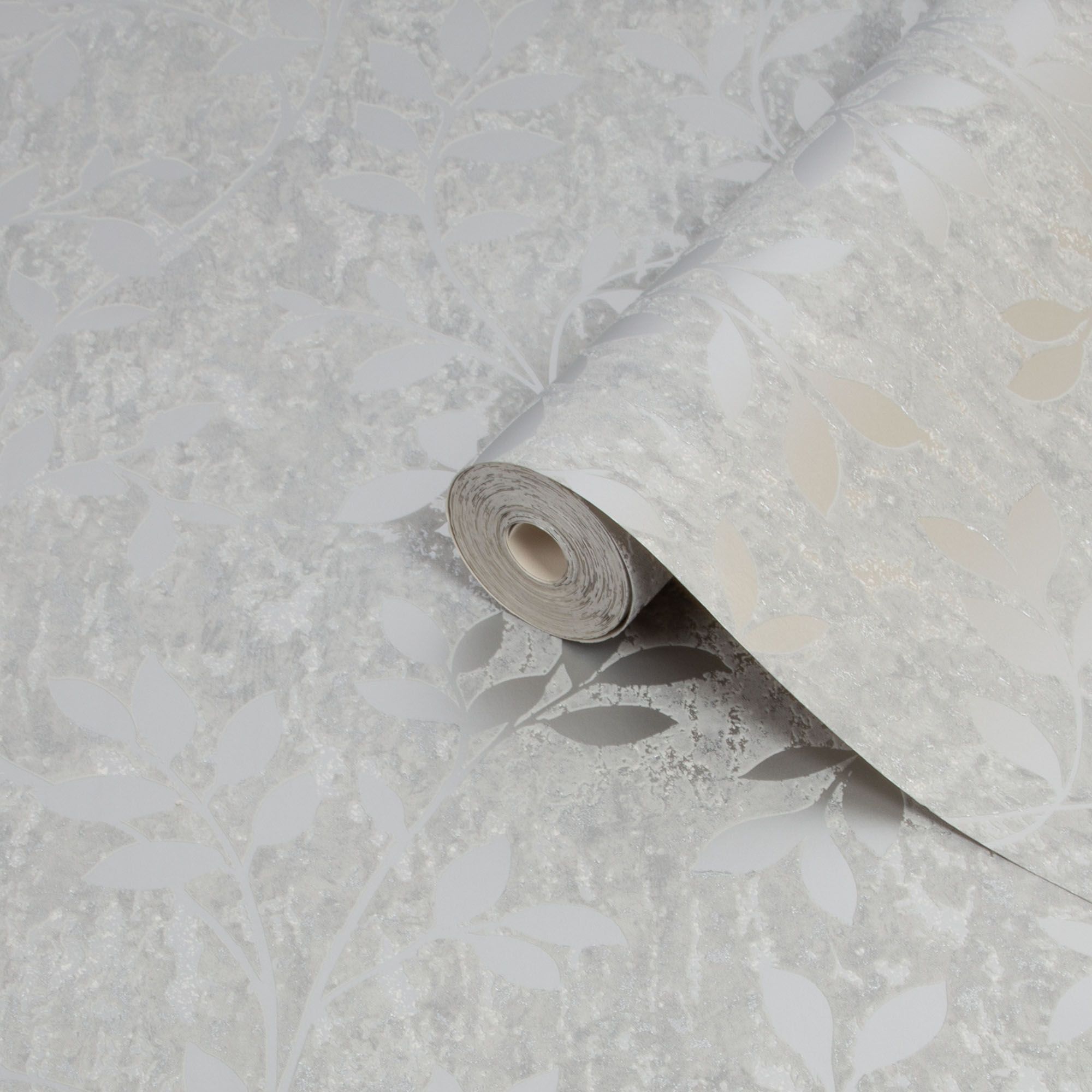 Superfresco Milan Grey Silver effect Trail Smooth Wallpaper