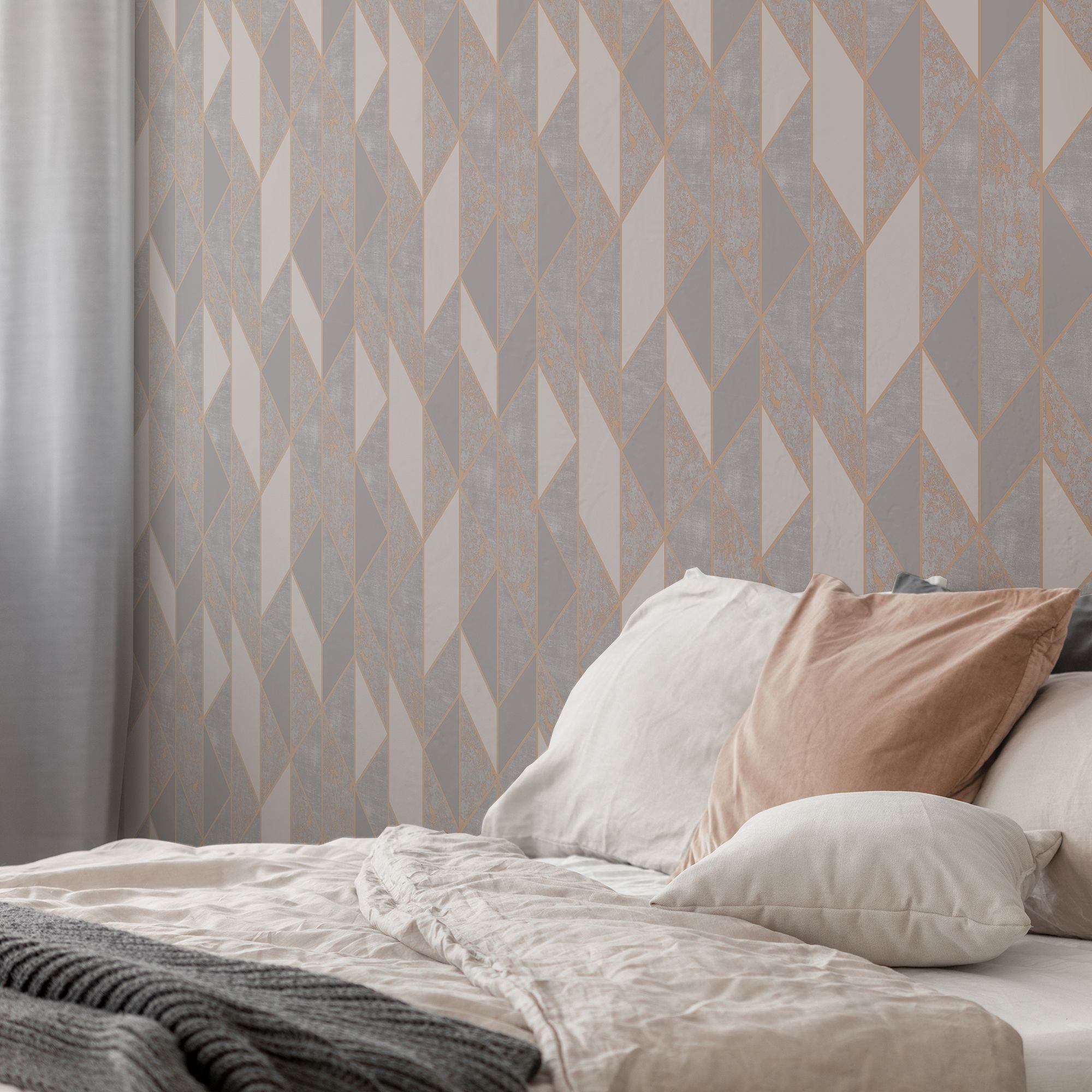 Superfresco Milan Rose gold Smooth Wallpaper Sample