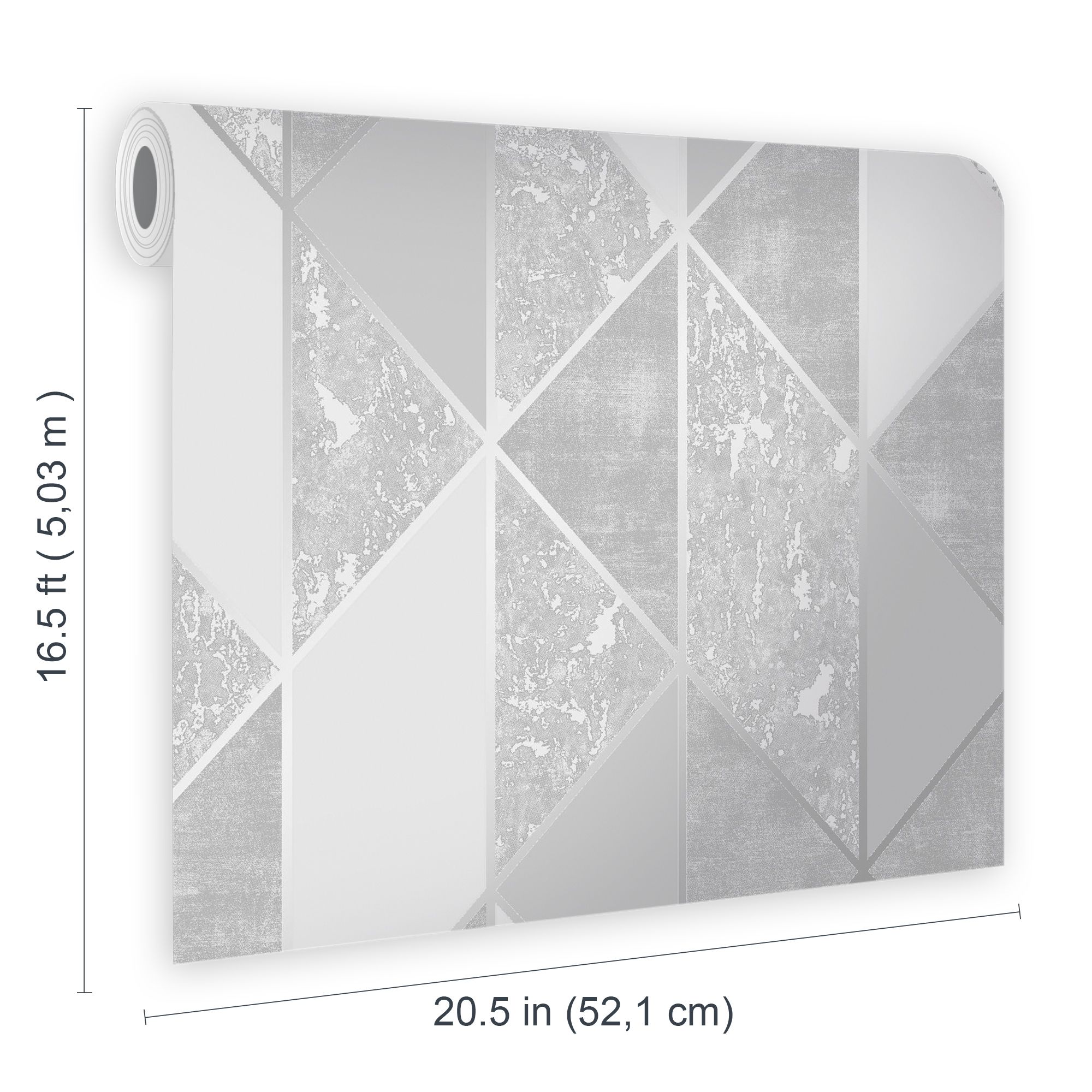 Superfresco Milan Silver effect Geometric Smooth Wallpaper