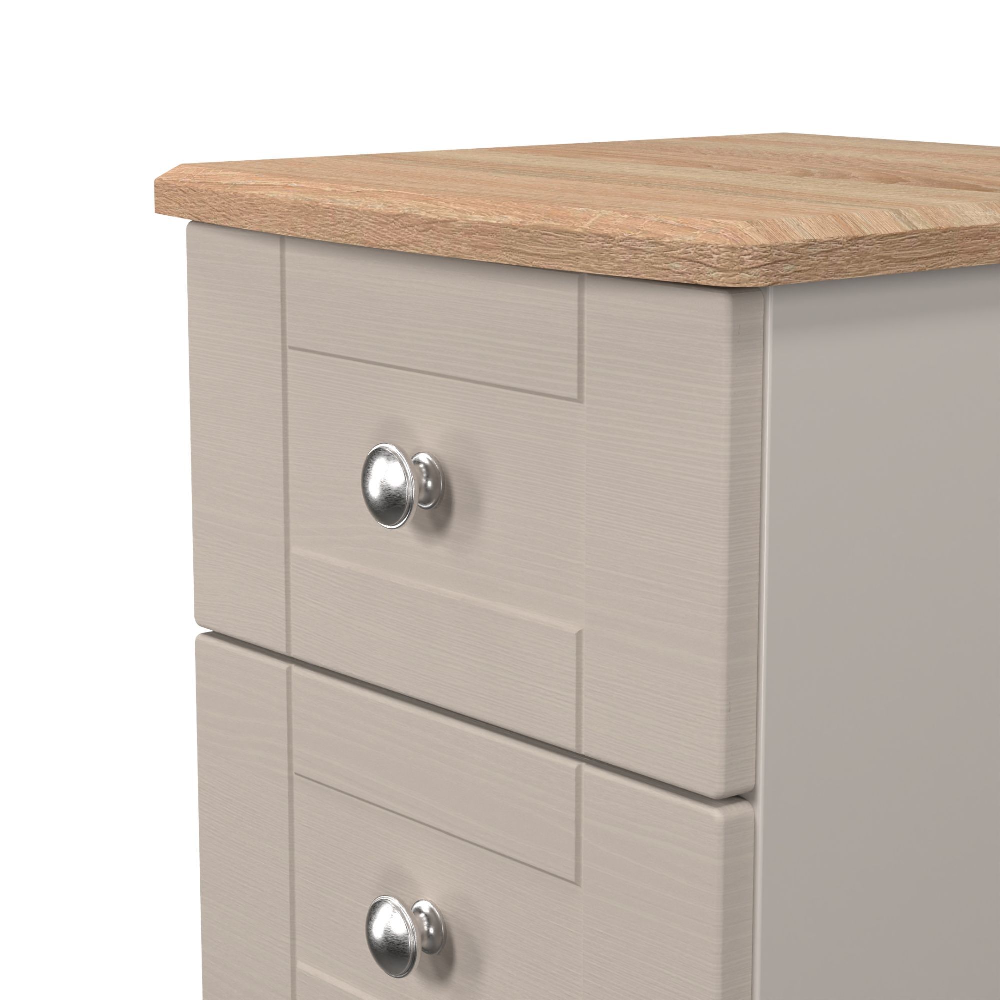 Sussex Ready assembled Beige & oak 2 Drawer Bedside chest (H)502mm (W)395mm (D)411mm