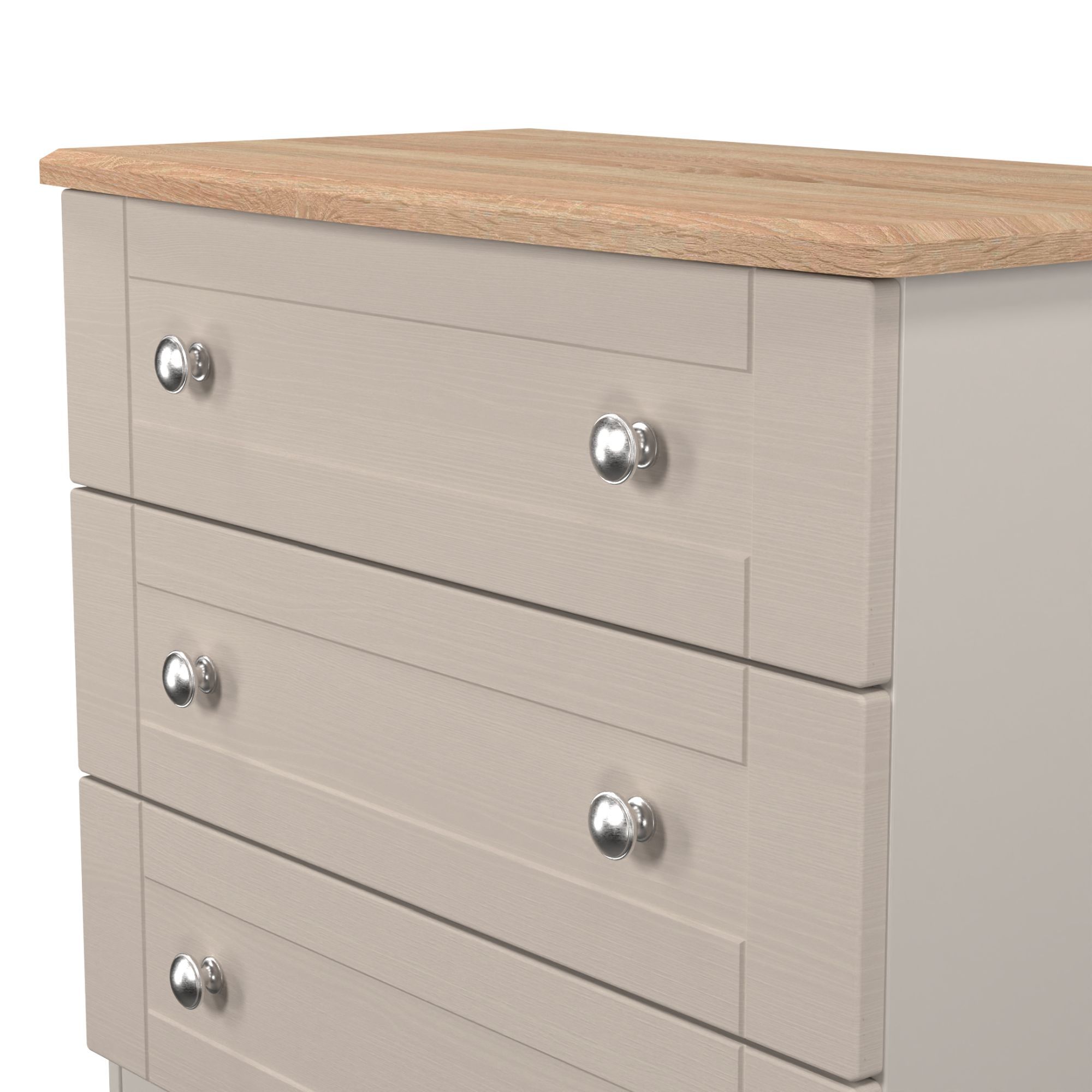 Sussex Ready assembled Beige & oak 3 Drawer Chest (H)692mm (W)765mm (D)415mm