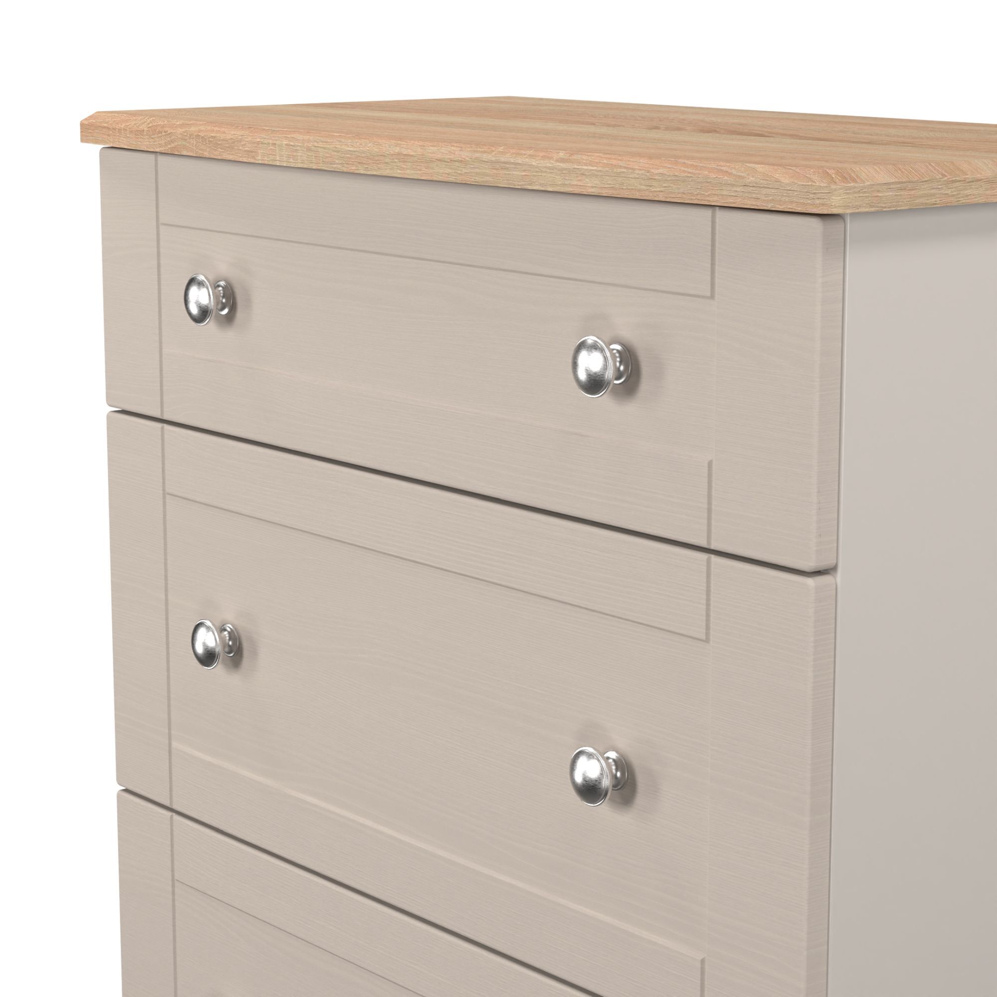 Sussex Ready assembled Beige & oak 3 Drawer Chest (H)882mm (W)765mm (D)415mm