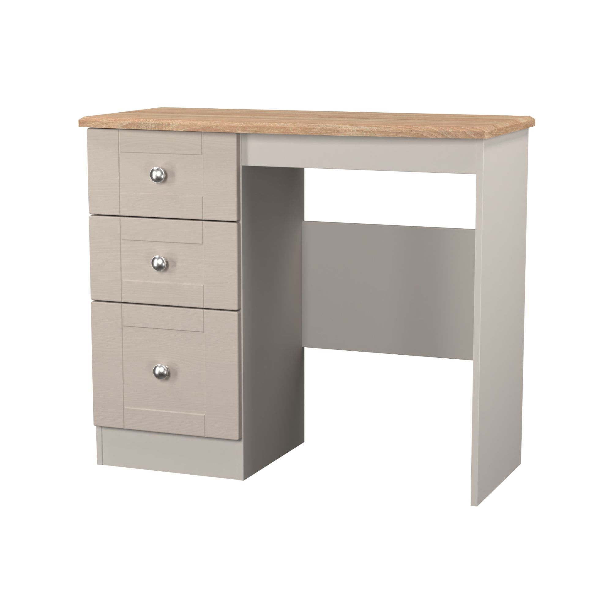 Sussex Ready assembled Matt beige & oak 3 Drawer Non-extendable Dressing table (H)792mm (W)928mm (D)428mm
