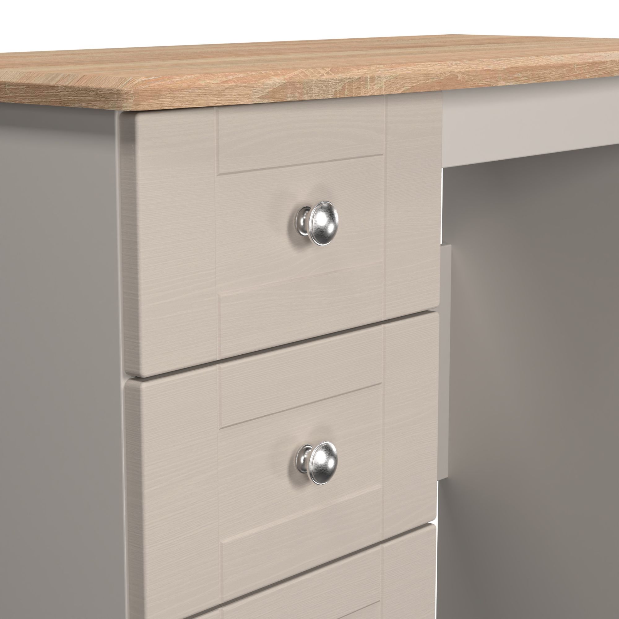Sussex Ready assembled Matt beige & oak 3 Drawer Non-extendable Dressing table (H)792mm (W)928mm (D)428mm