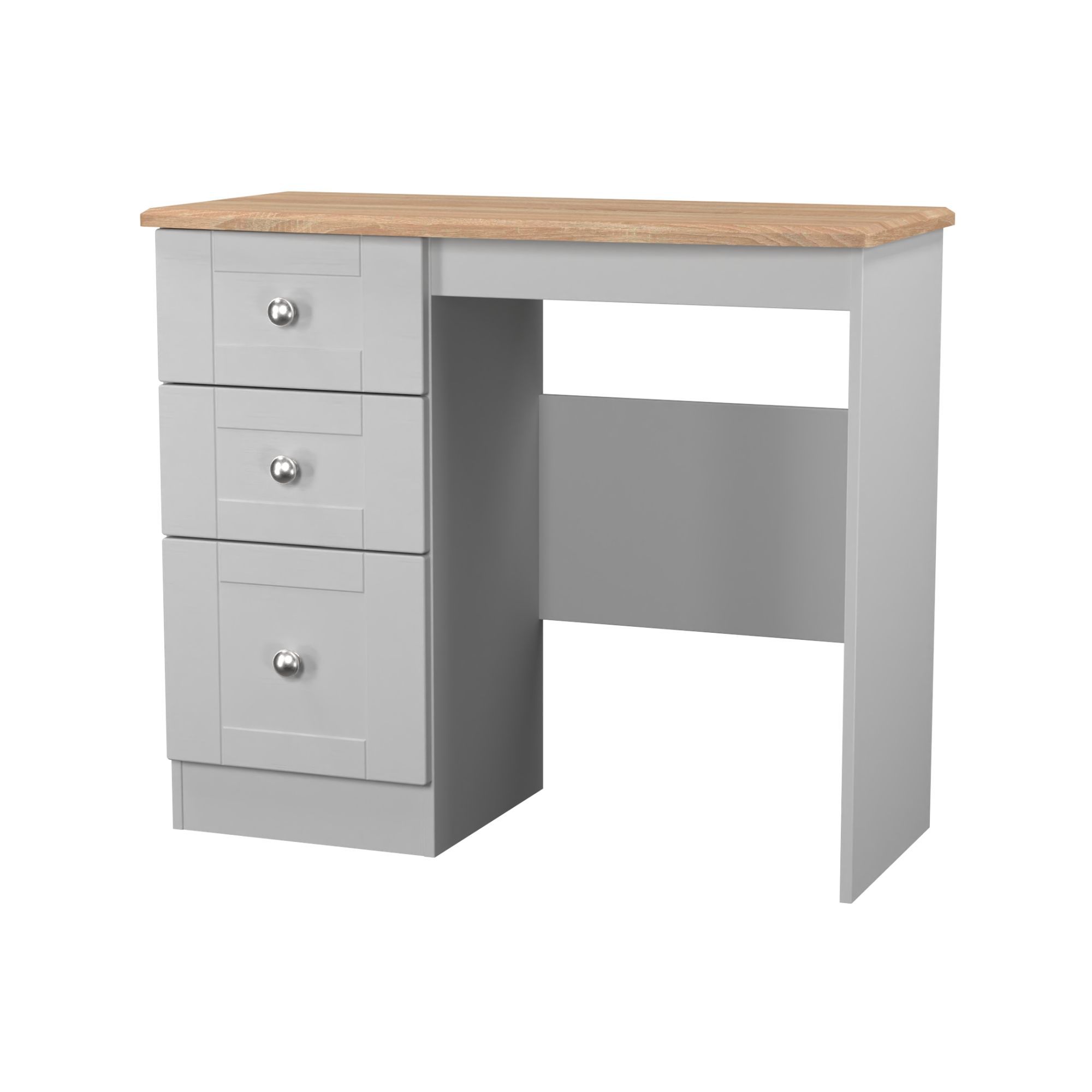Sussex Ready assembled Matt grey & oak 3 Drawer Non-extendable Dressing table (H)792mm (W)928mm (D)428mm