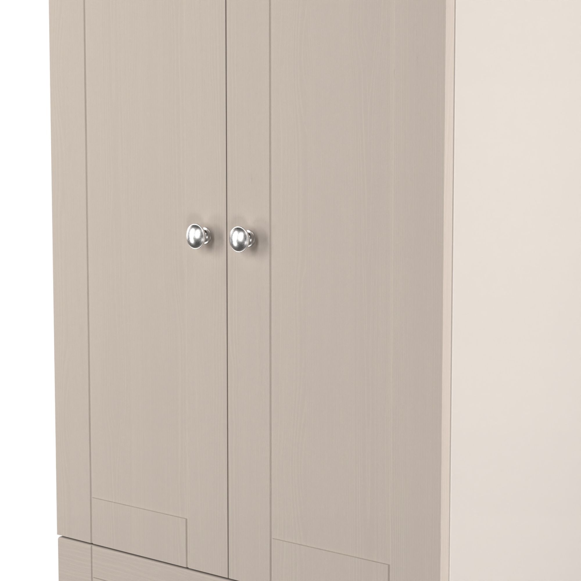 Sussex Ready assembled Traditional Beige & oak 2 Drawer Tall Double Wardrobe (H)1970mm (W)770mm (D)530mm