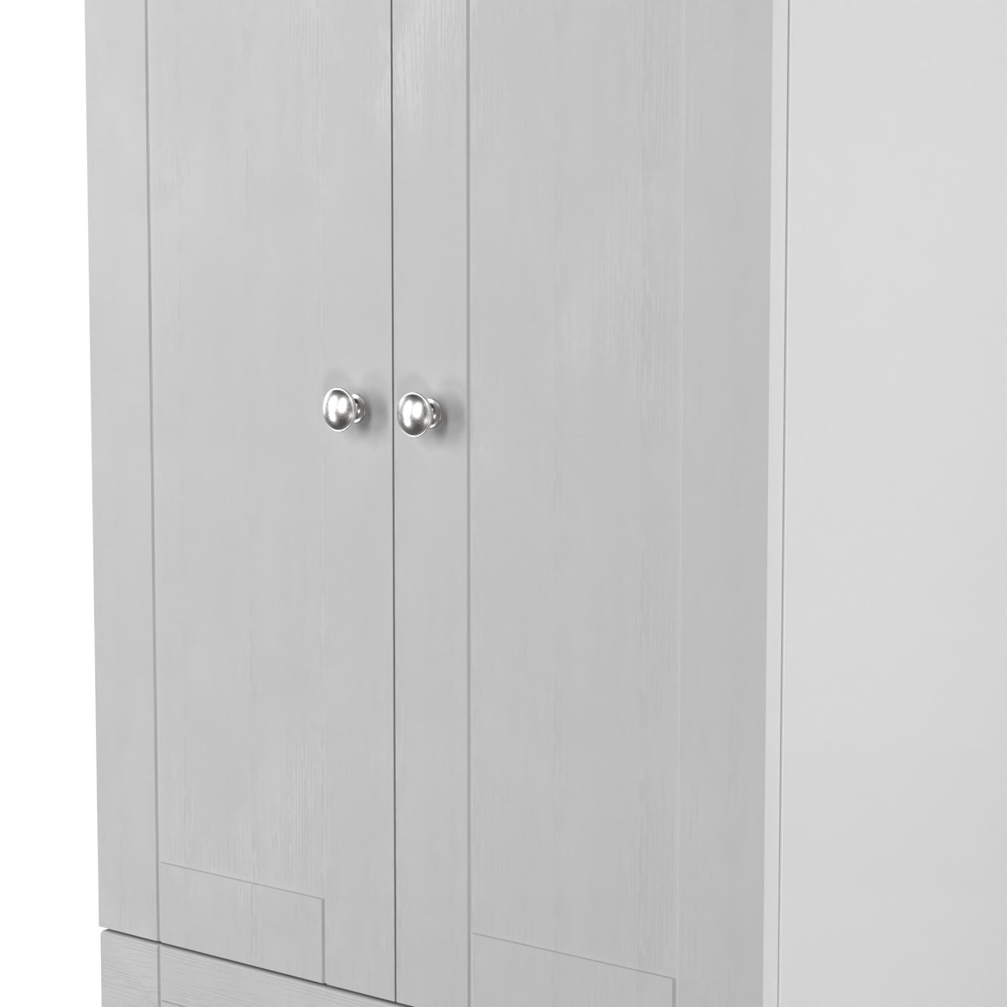 Sussex Ready assembled Traditional Grey & oak 2 Drawer Tall Double Wardrobe (H)1970mm (W)770mm (D)530mm