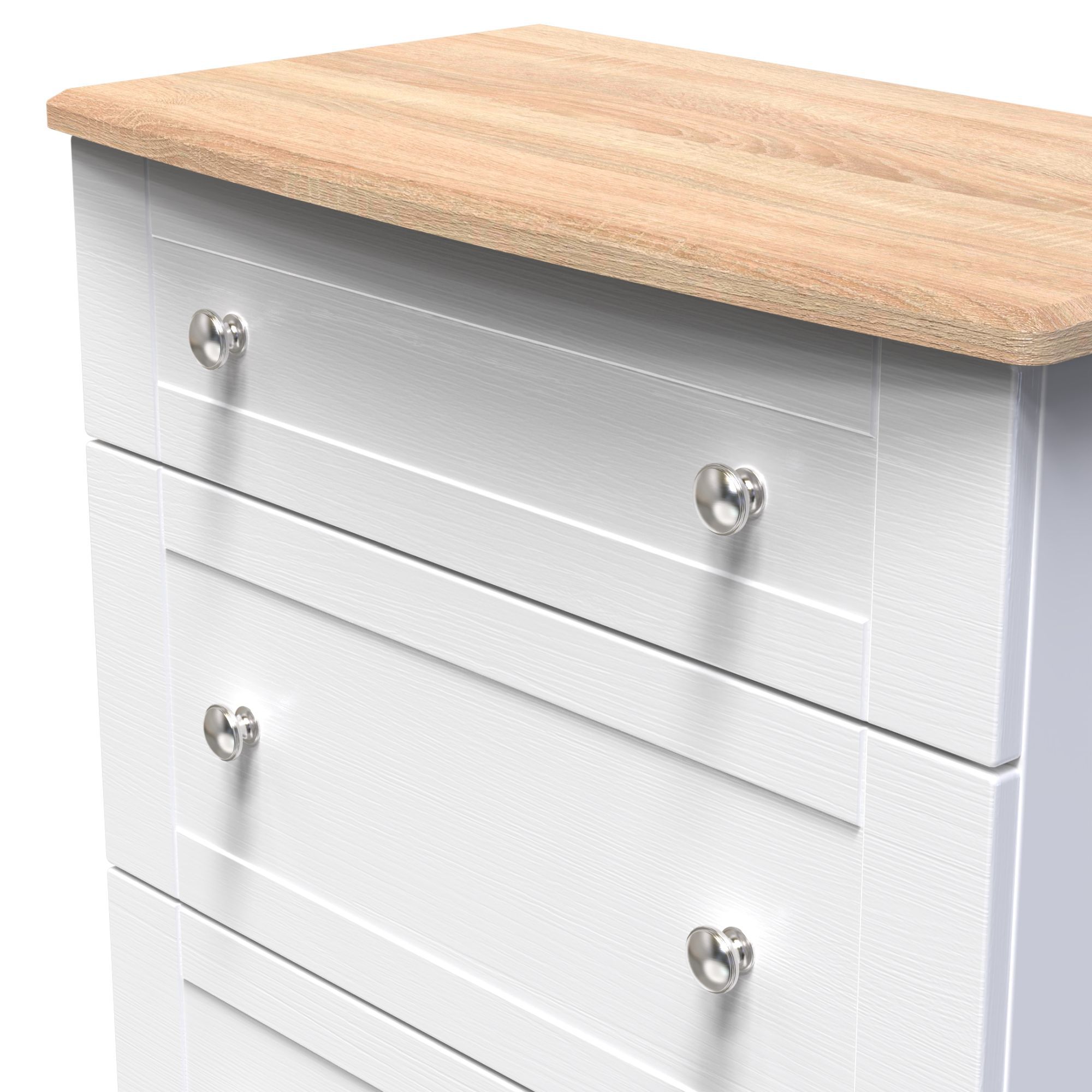 Sussex Ready assembled White & oak 3 Drawer Chest (H)882mm (W)765mm (D)415mm