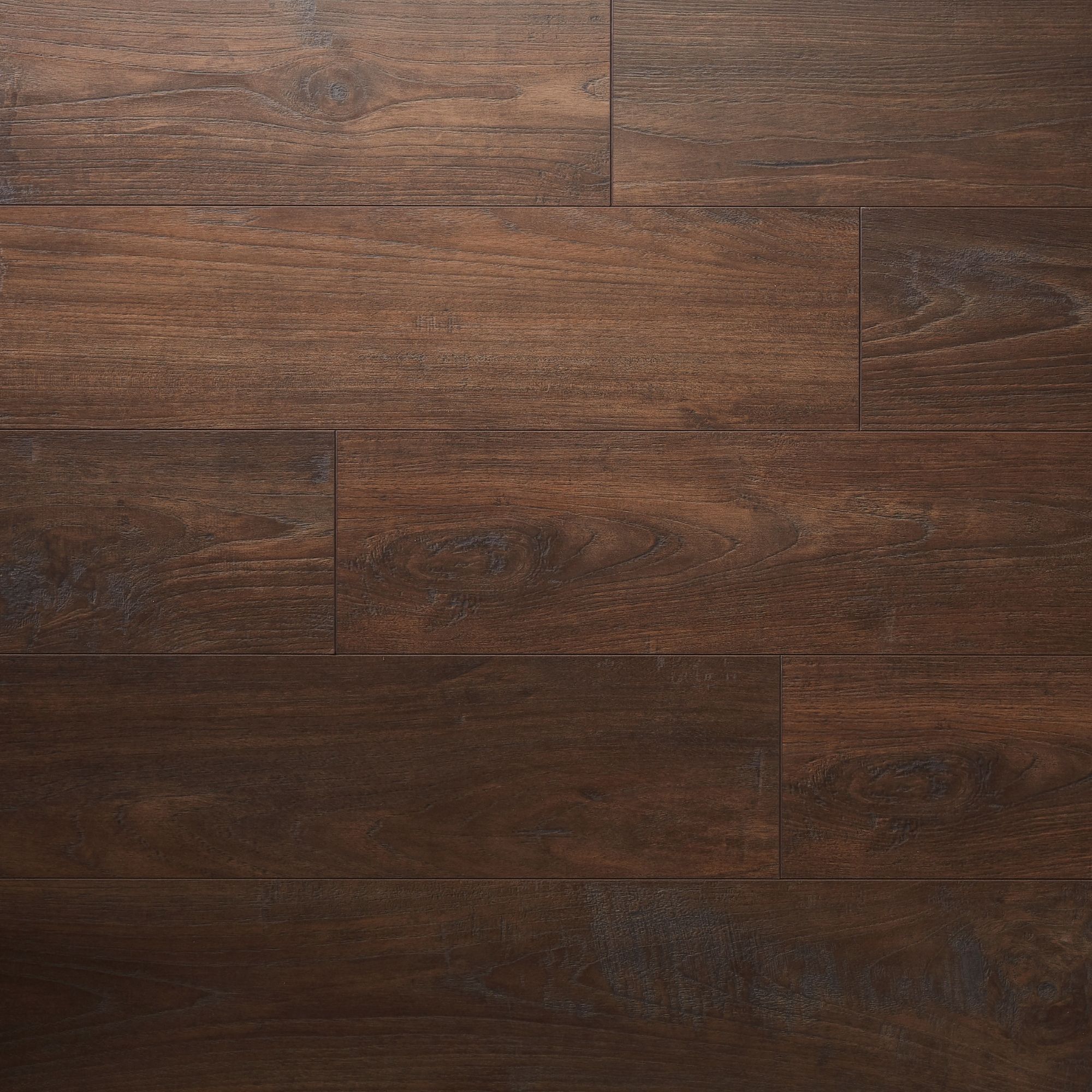 Swanley Brown Gloss Smoked oak effect Laminate Flooring Sample