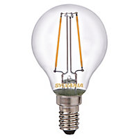 Sylvania E14 2W 250lm Round LED Filament Light bulb