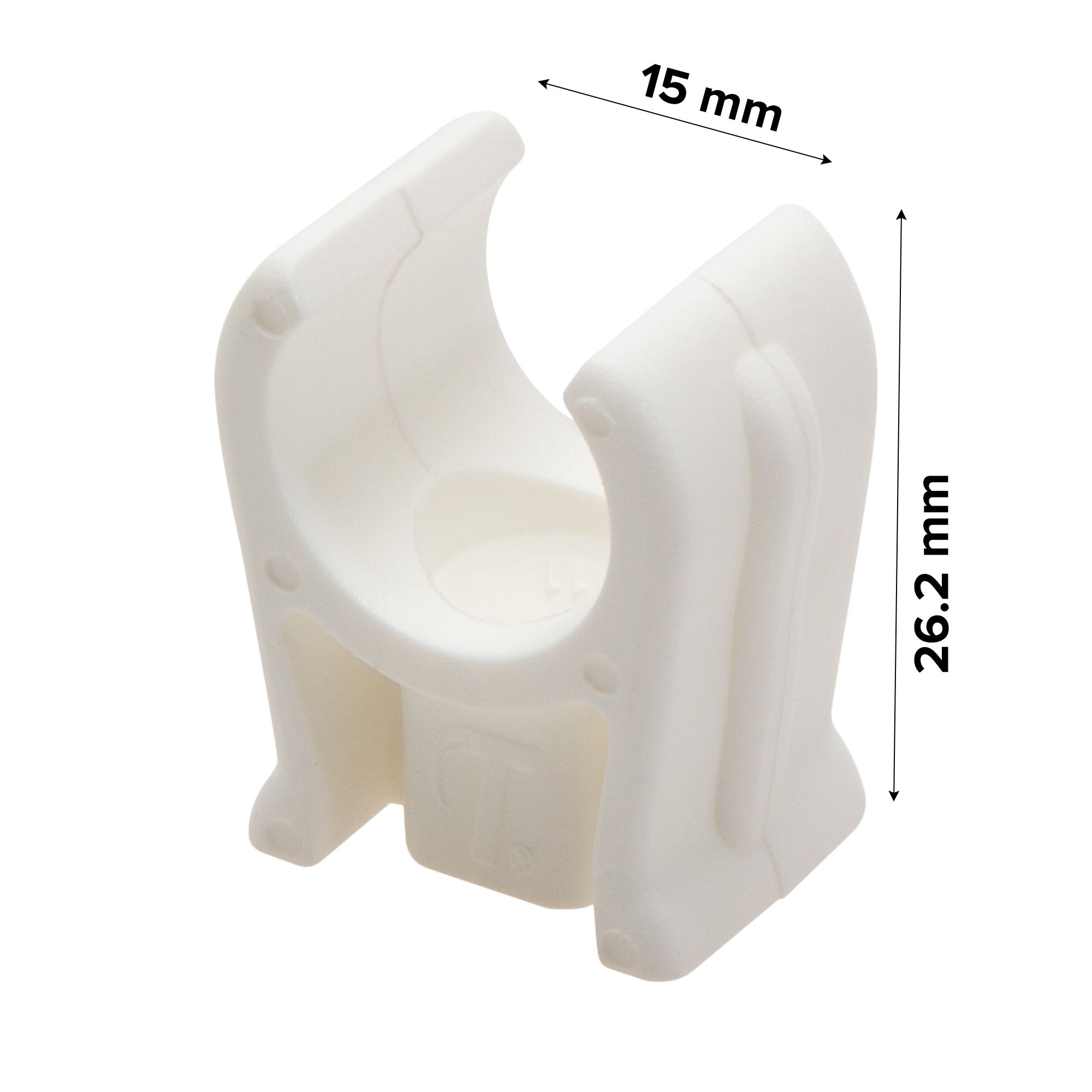 Talon White Plastic Snap lid clip YOPD15/10 (Dia)15mm, Pack of 10