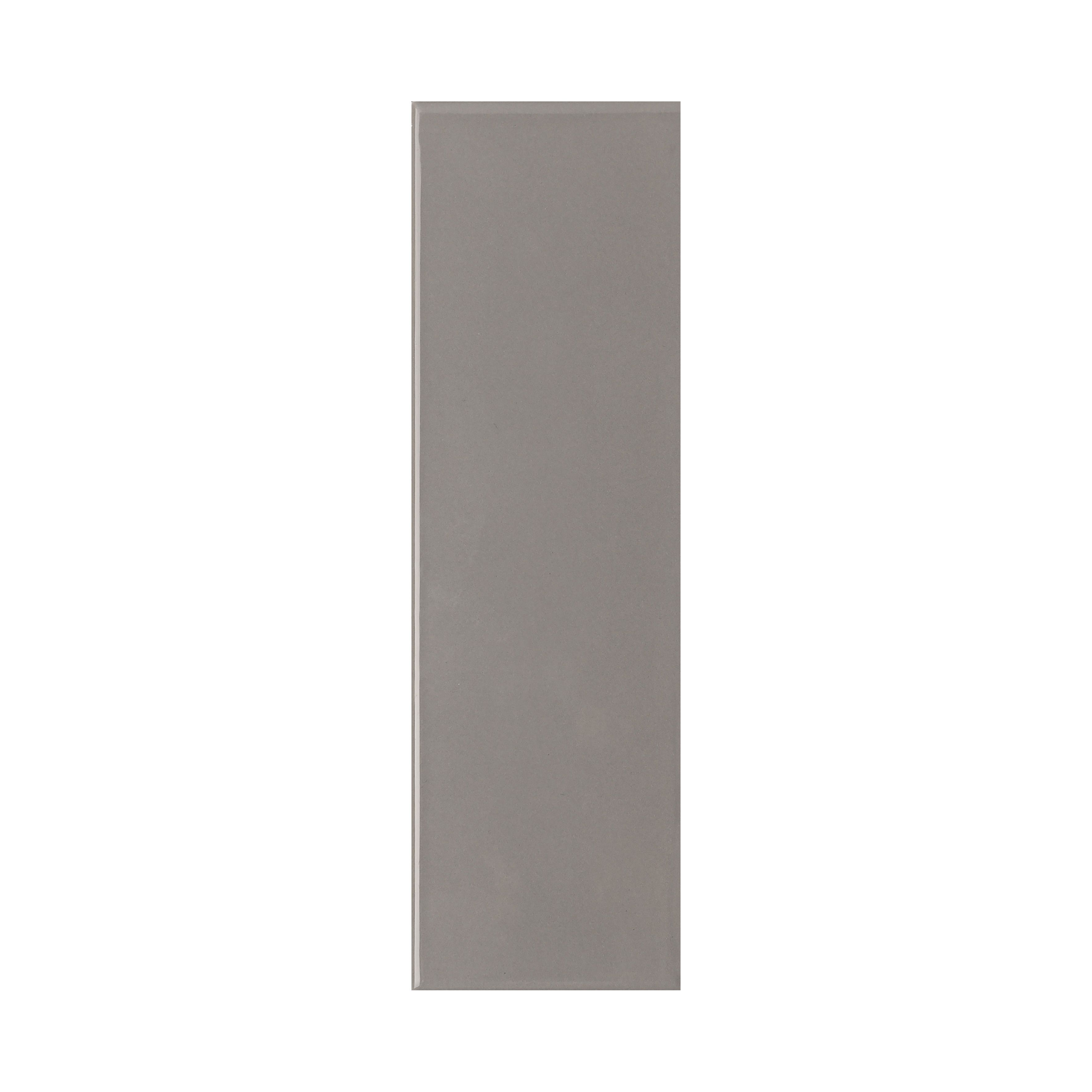 Tangier Grey Gloss Ceramic Wall Tile, Pack of 54, (L)245mm (W)75mm