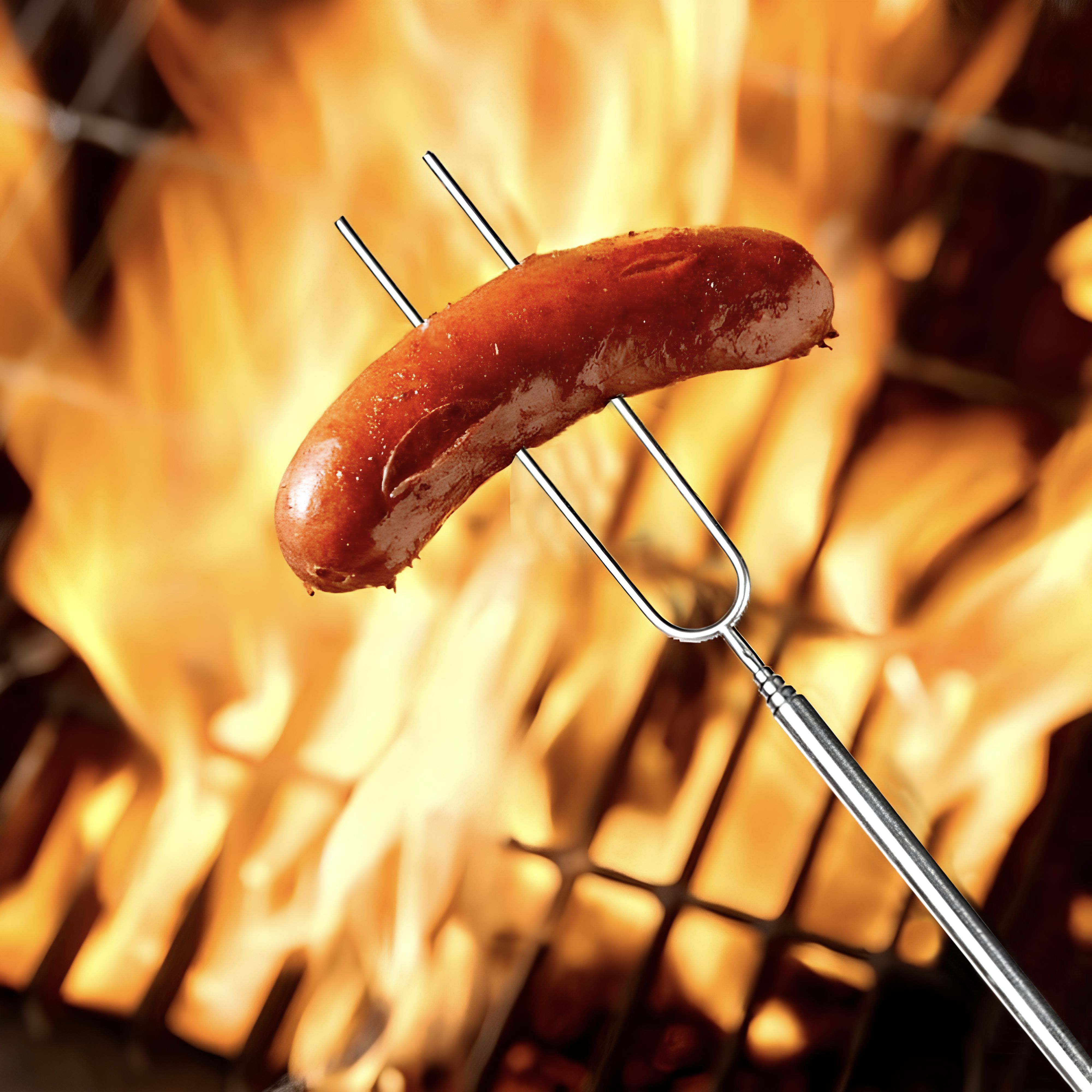 Telescoping Stainless steel Grill fork