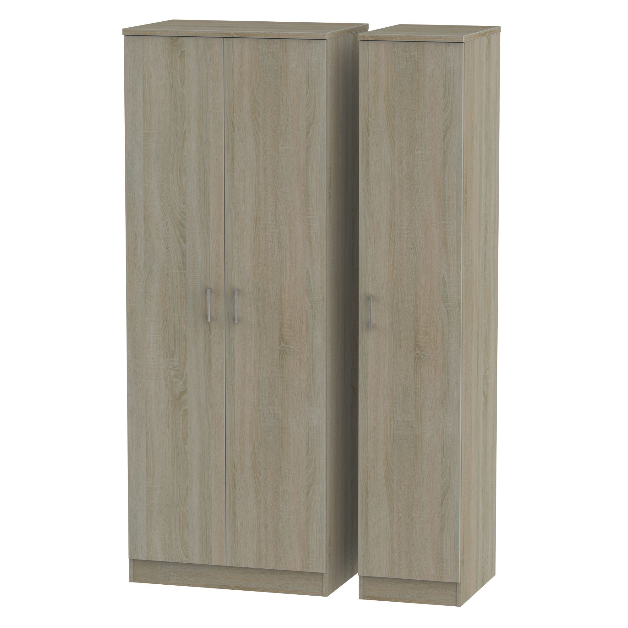 Tenby Contemporary Dark oak effect Tall Triple Wardrobe (H)1970mm (W)1110mm (D)530mm