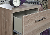 Tenby Dark oak effect 3 Drawer Bedside chest (H)695mm (W)395mm (D)415mm