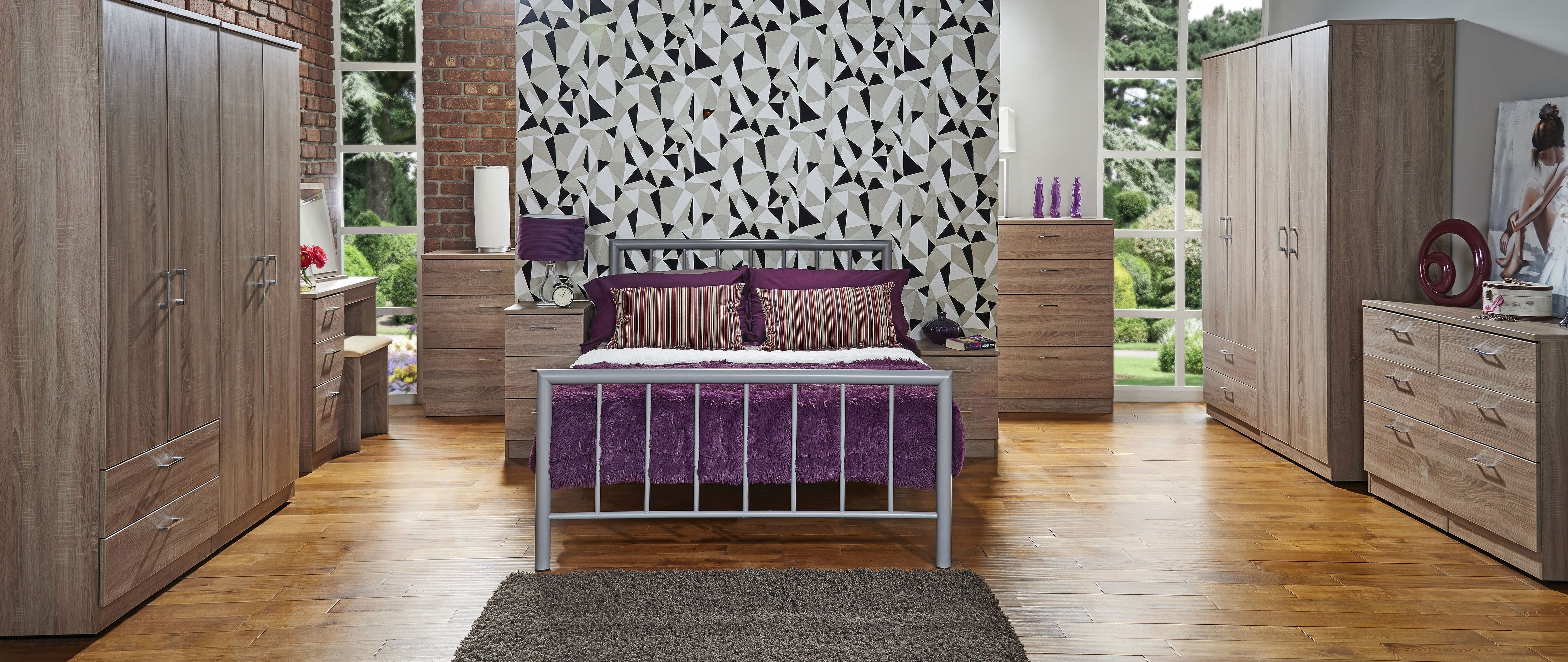 Tenby Matt dark oak effect 3 Drawer Deep Chest of drawers (H)885mm (W)765mm (D)415mm